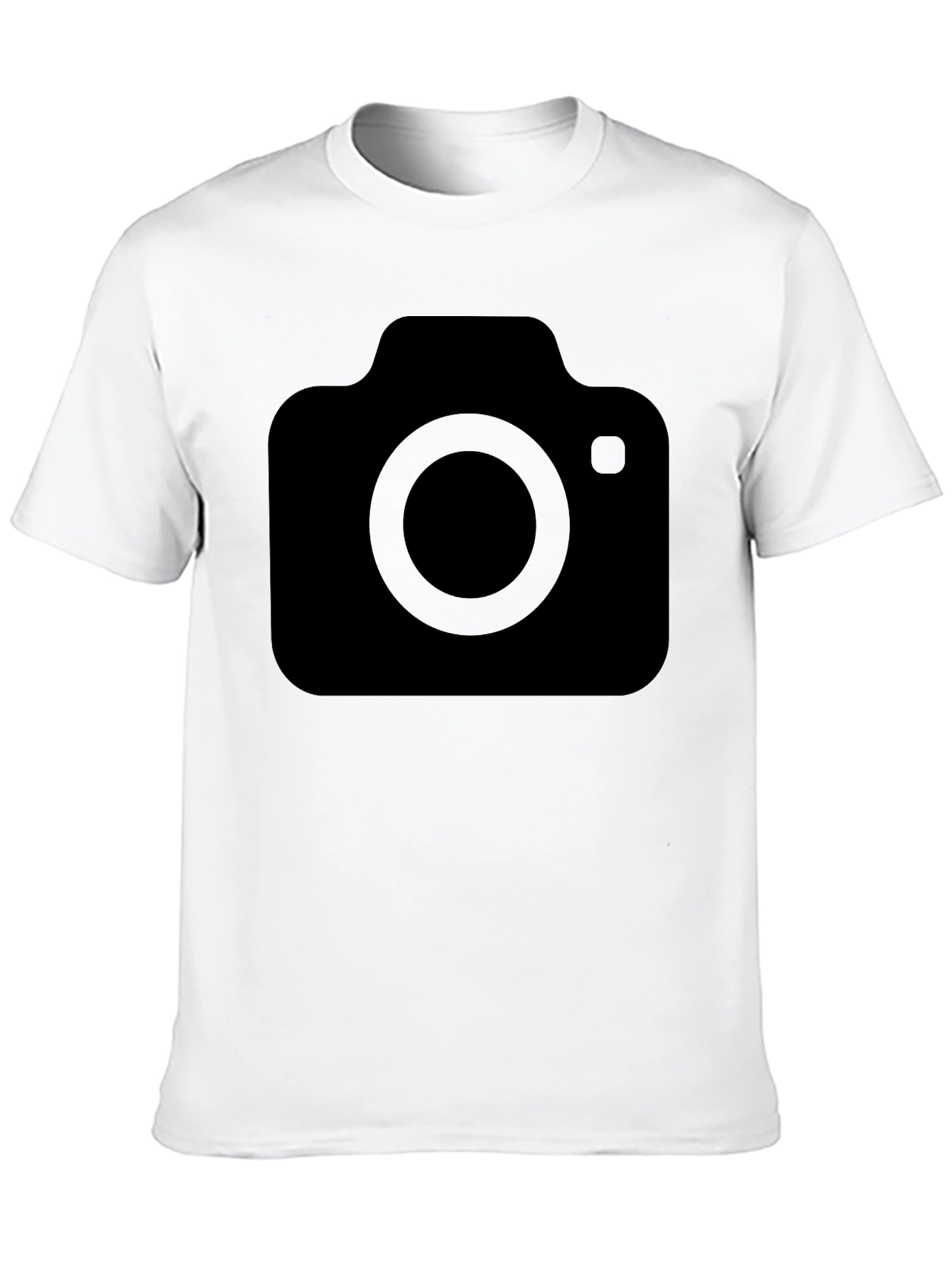 Black Graphic Tee with Camera Icon