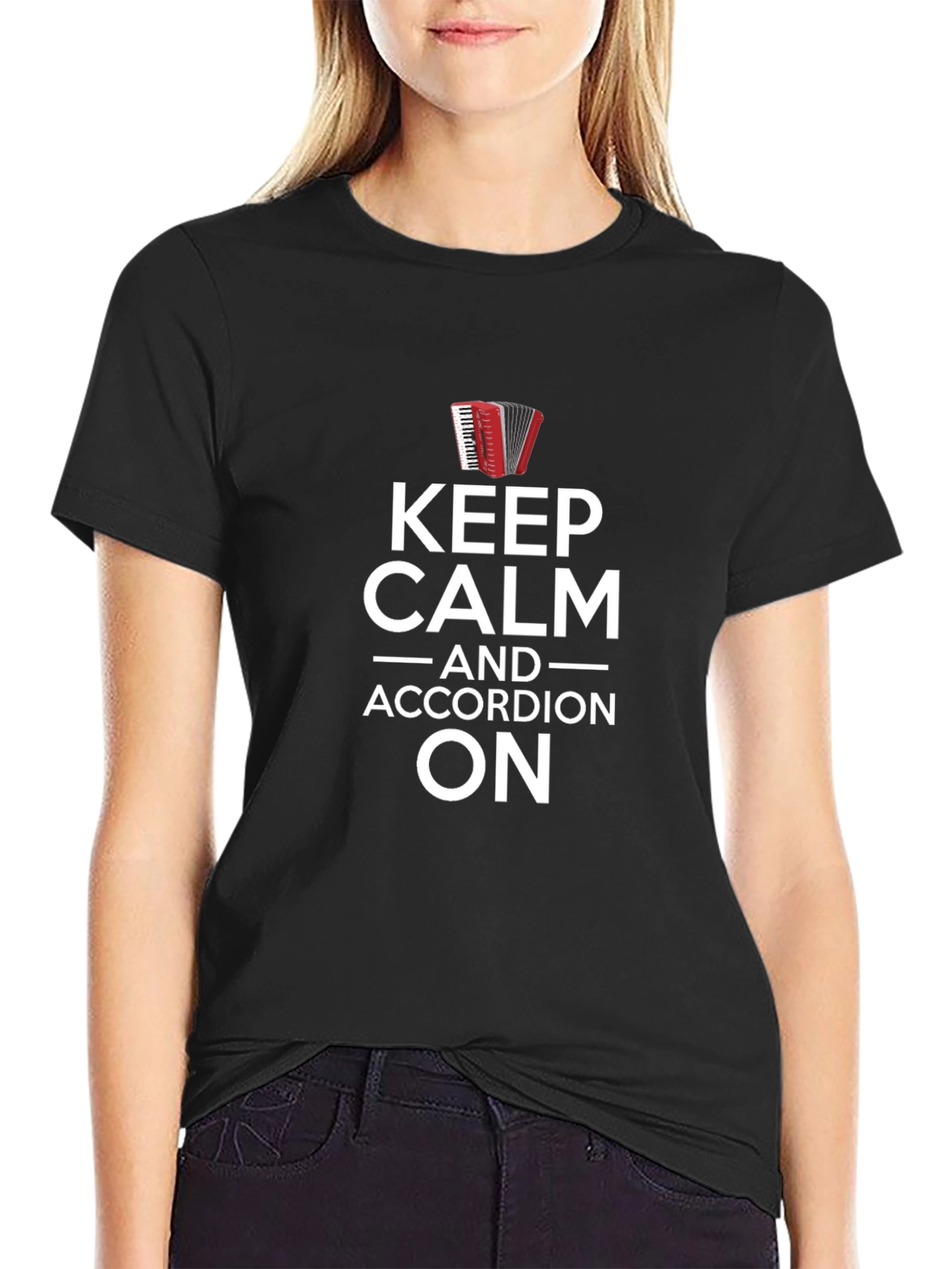 Keep Calm Accordion On Graphic Tee