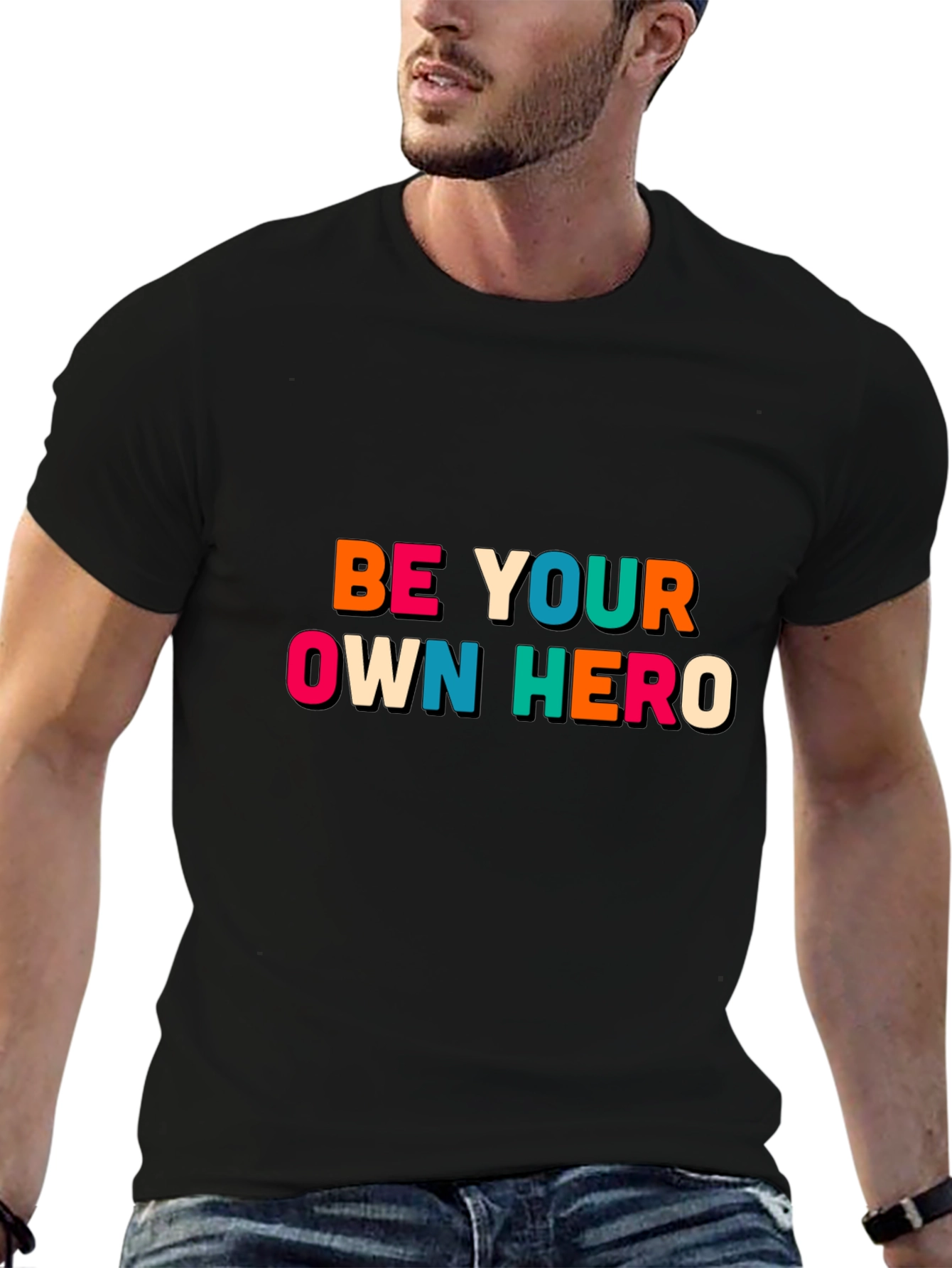 Be Your Own Hero Black Graphic Tee