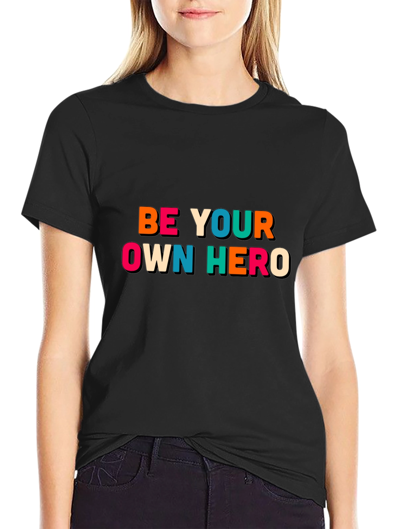 Be Your Own Hero Black Graphic Tee