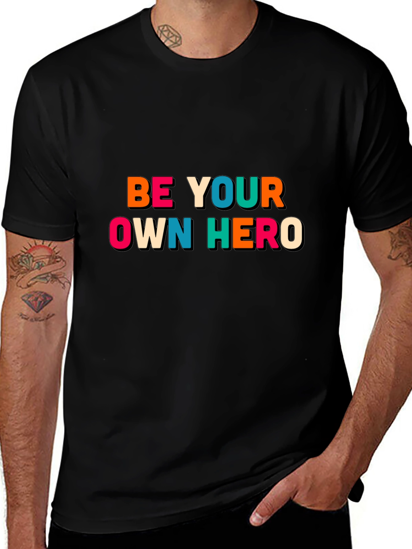Be Your Own Hero Black Graphic Tee