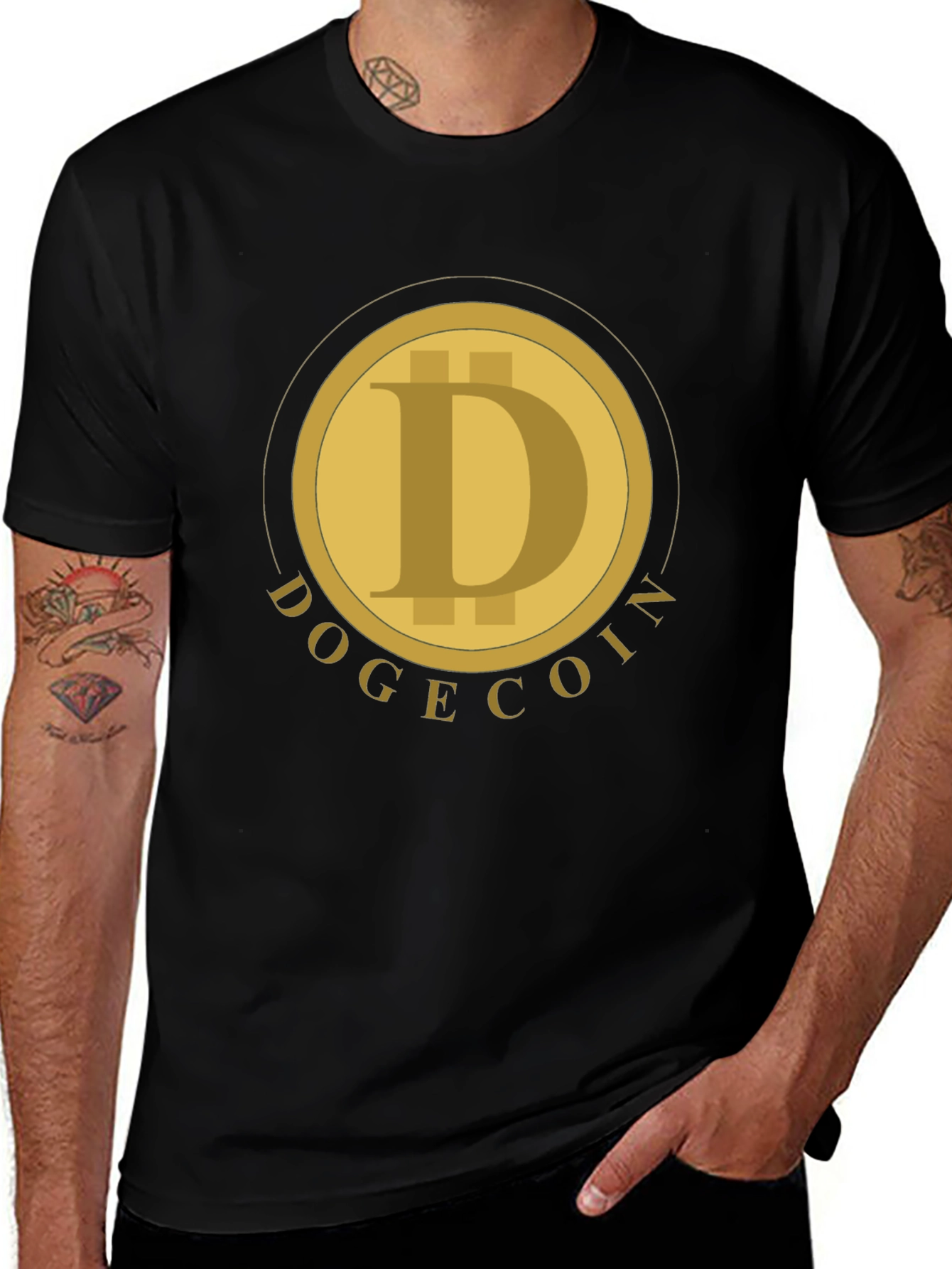 Dogecoin Crypto T-Shirt - Black Short Sleeve Tee