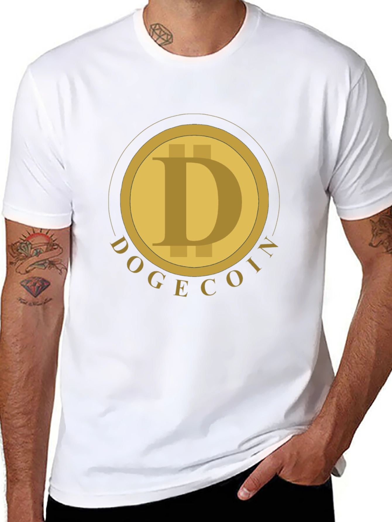 Dogecoin Crypto T-Shirt - Black Short Sleeve Tee