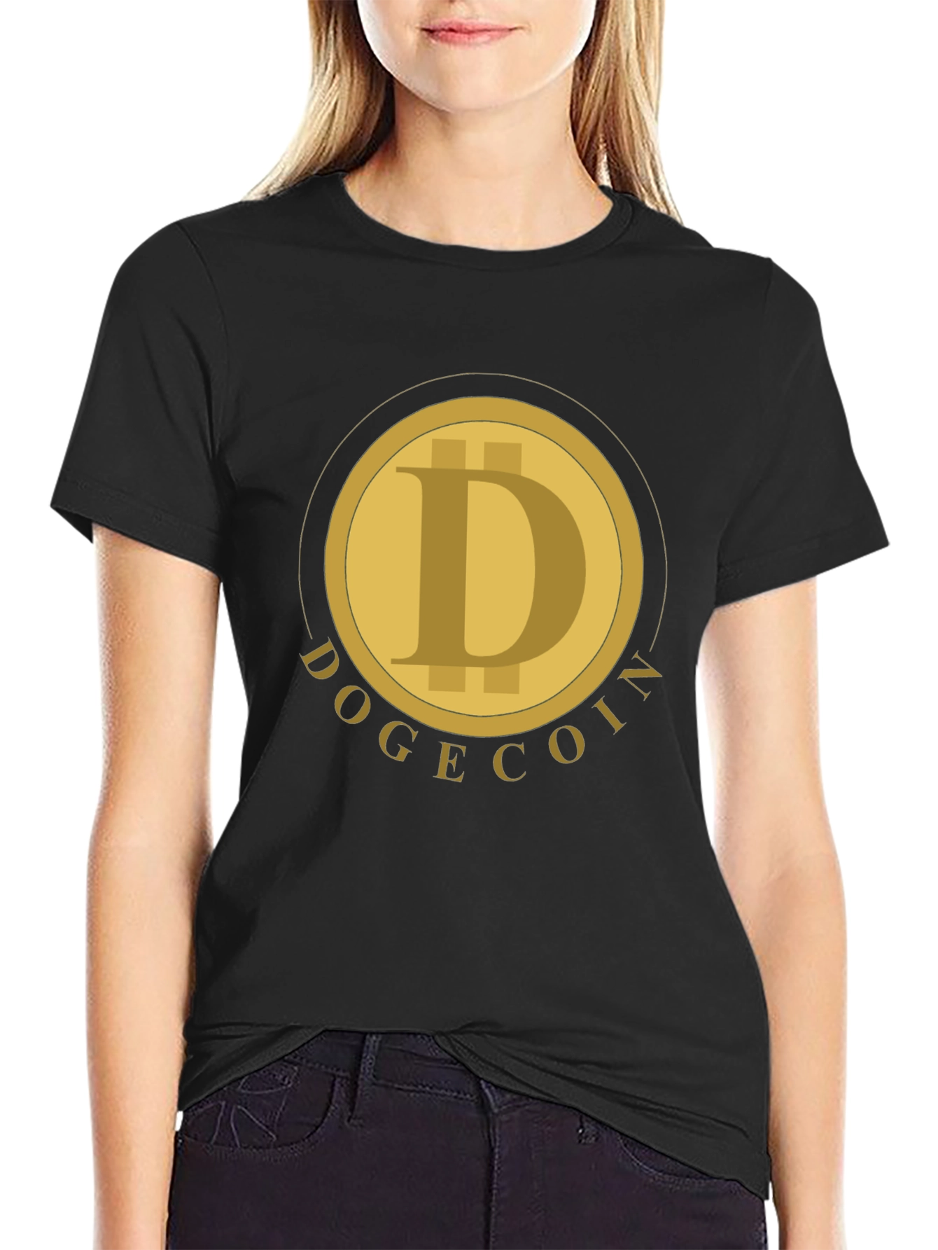 Dogecoin Crypto T-Shirt - Black Short Sleeve Tee