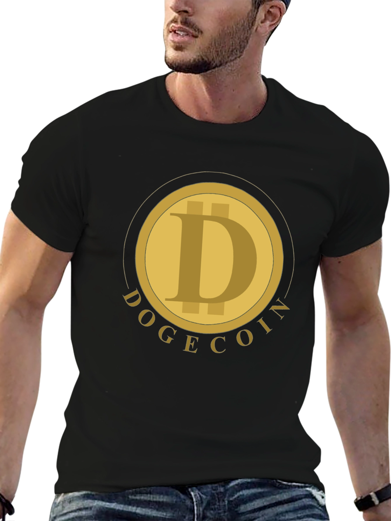 Dogecoin Crypto T-Shirt - Black Short Sleeve Tee