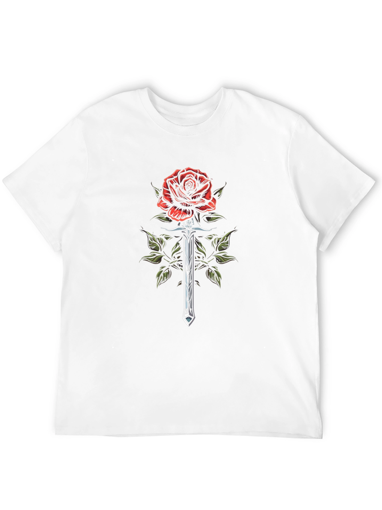 Rose & Sword Graphic T-Shirt - Black