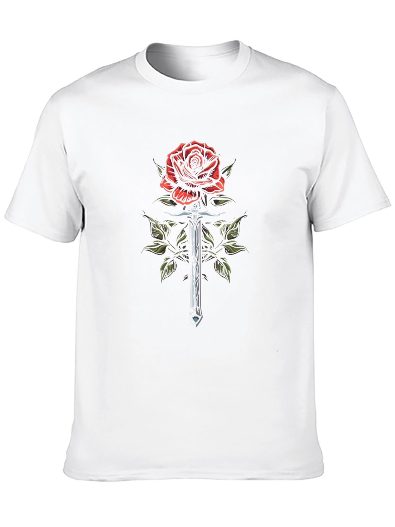 Rose & Sword Graphic T-Shirt - Black