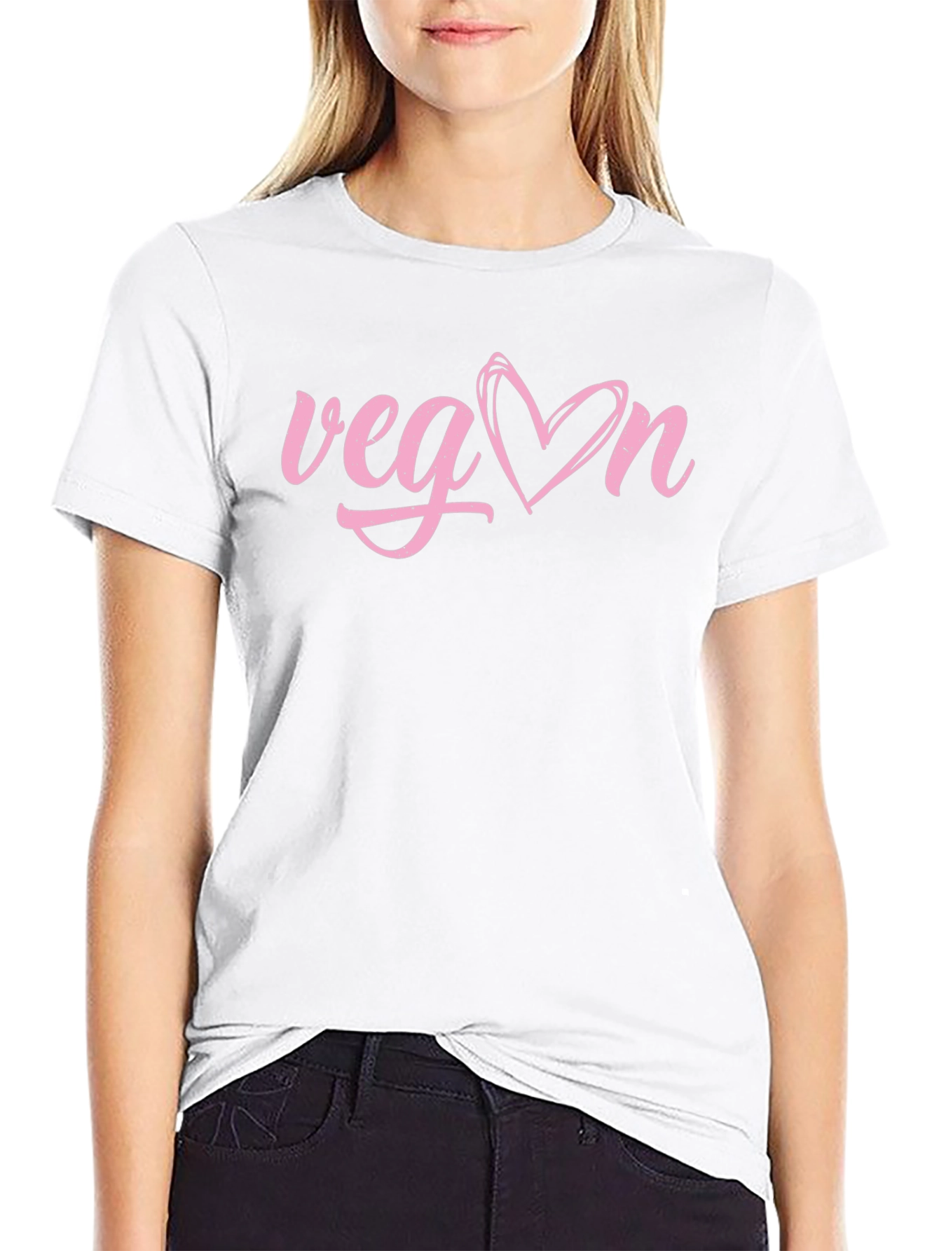 Vegan Heart Graphic Tee - Black