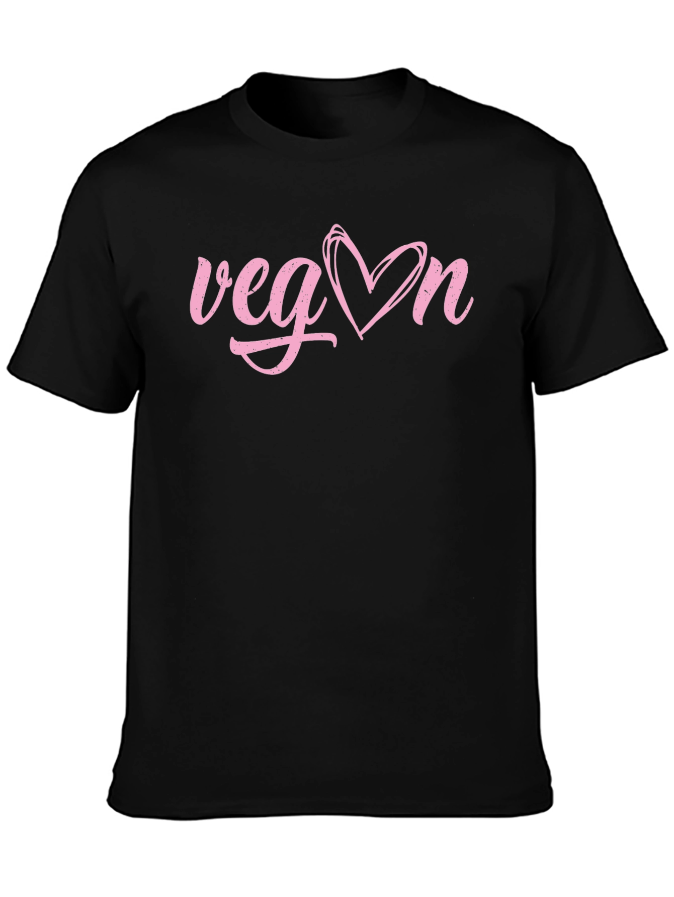 Vegan Heart Graphic Tee - Black