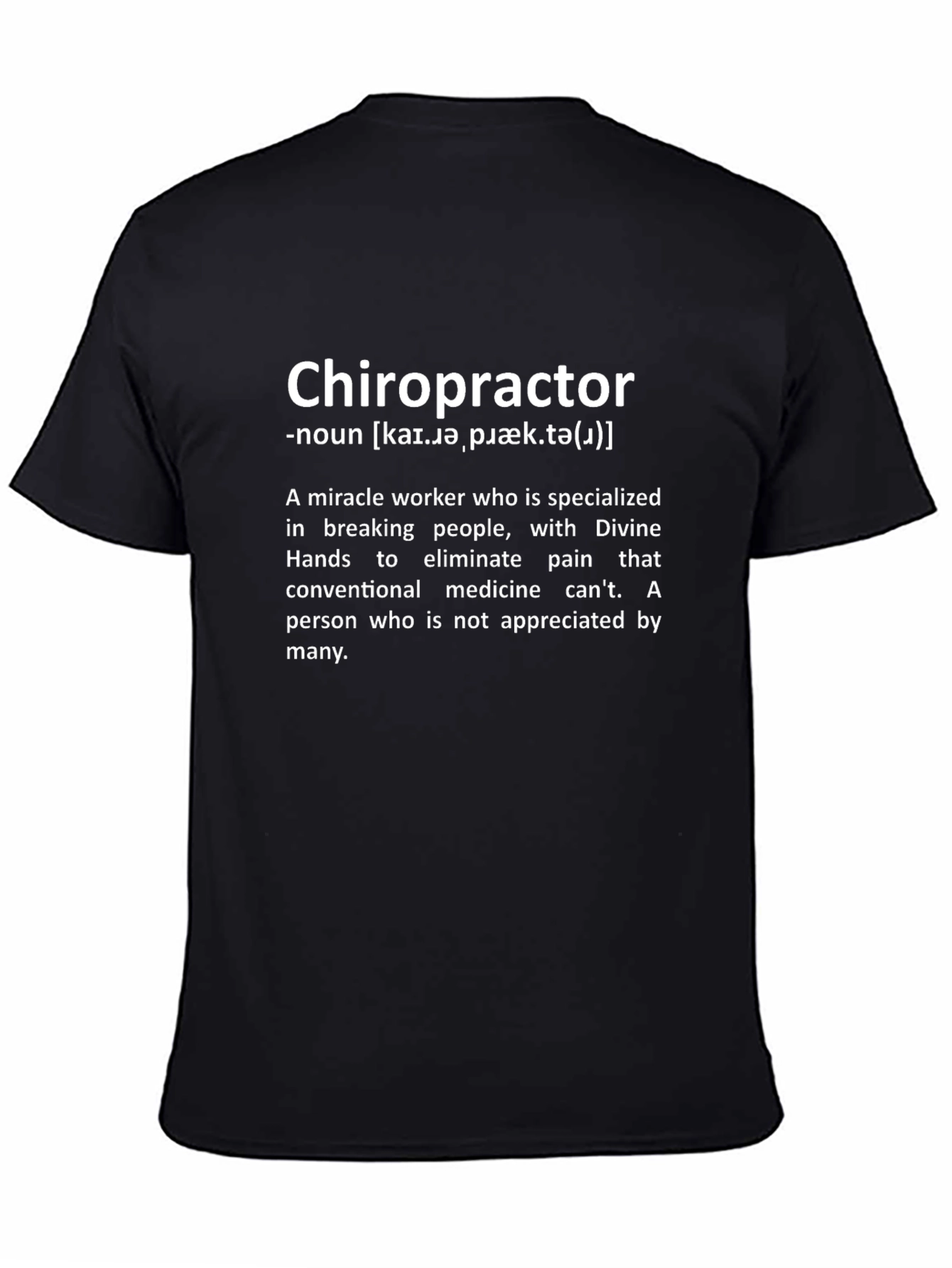 Chiropractor Definition T-Shirt - Miracle Worker Gift
