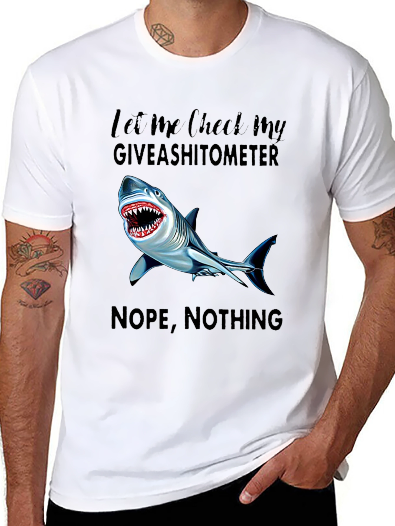 Shark Giveashitometer Graphic T-Shirt