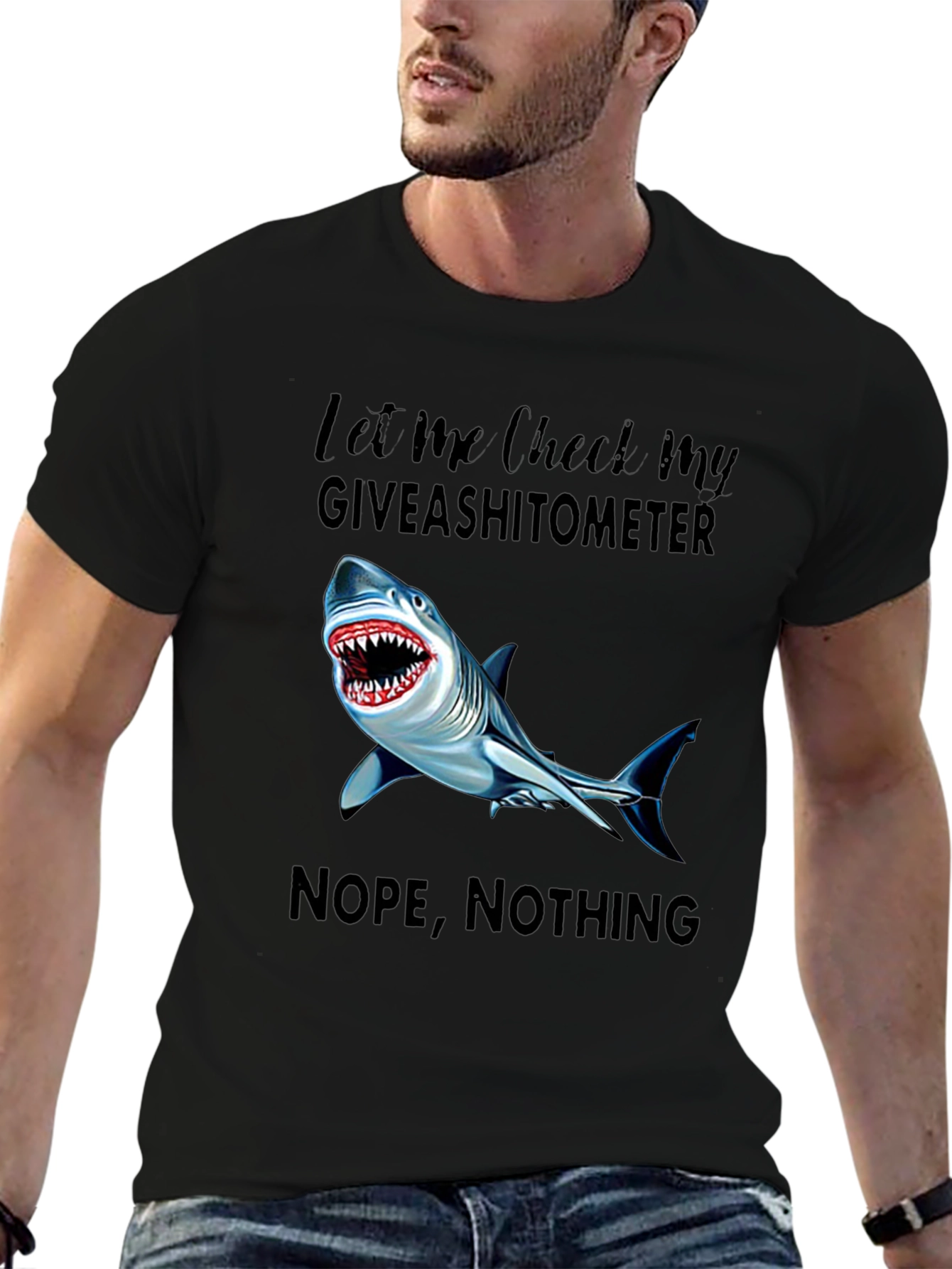 Shark Giveashitometer Graphic T-Shirt