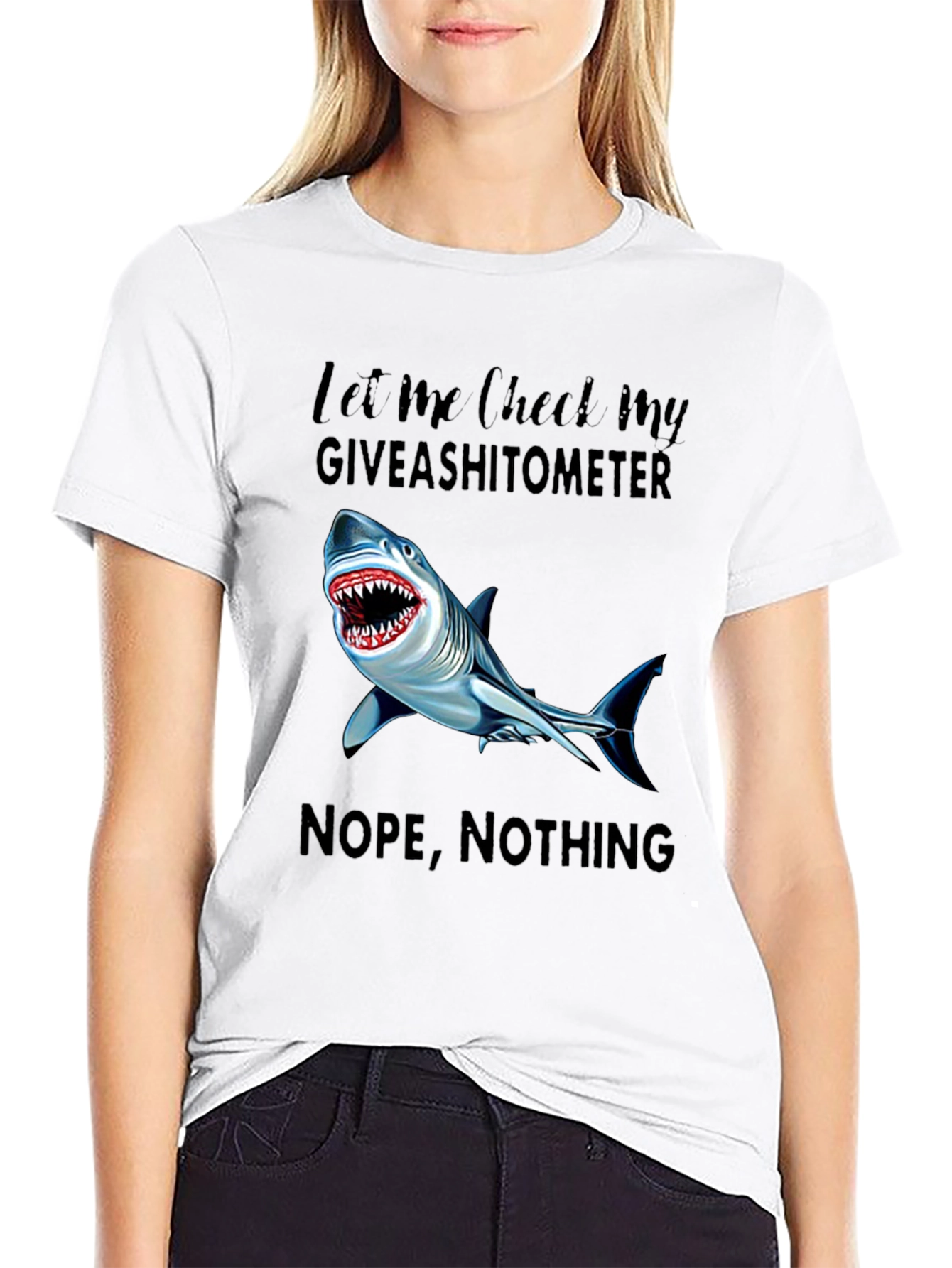 Shark Giveashitometer Graphic T-Shirt