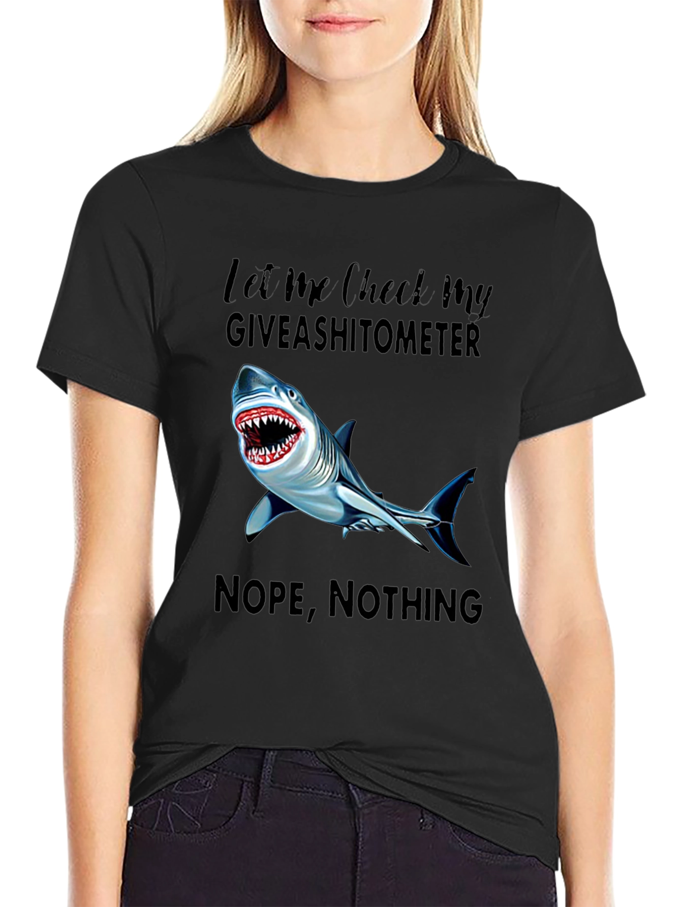 Shark Giveashitometer Graphic T-Shirt