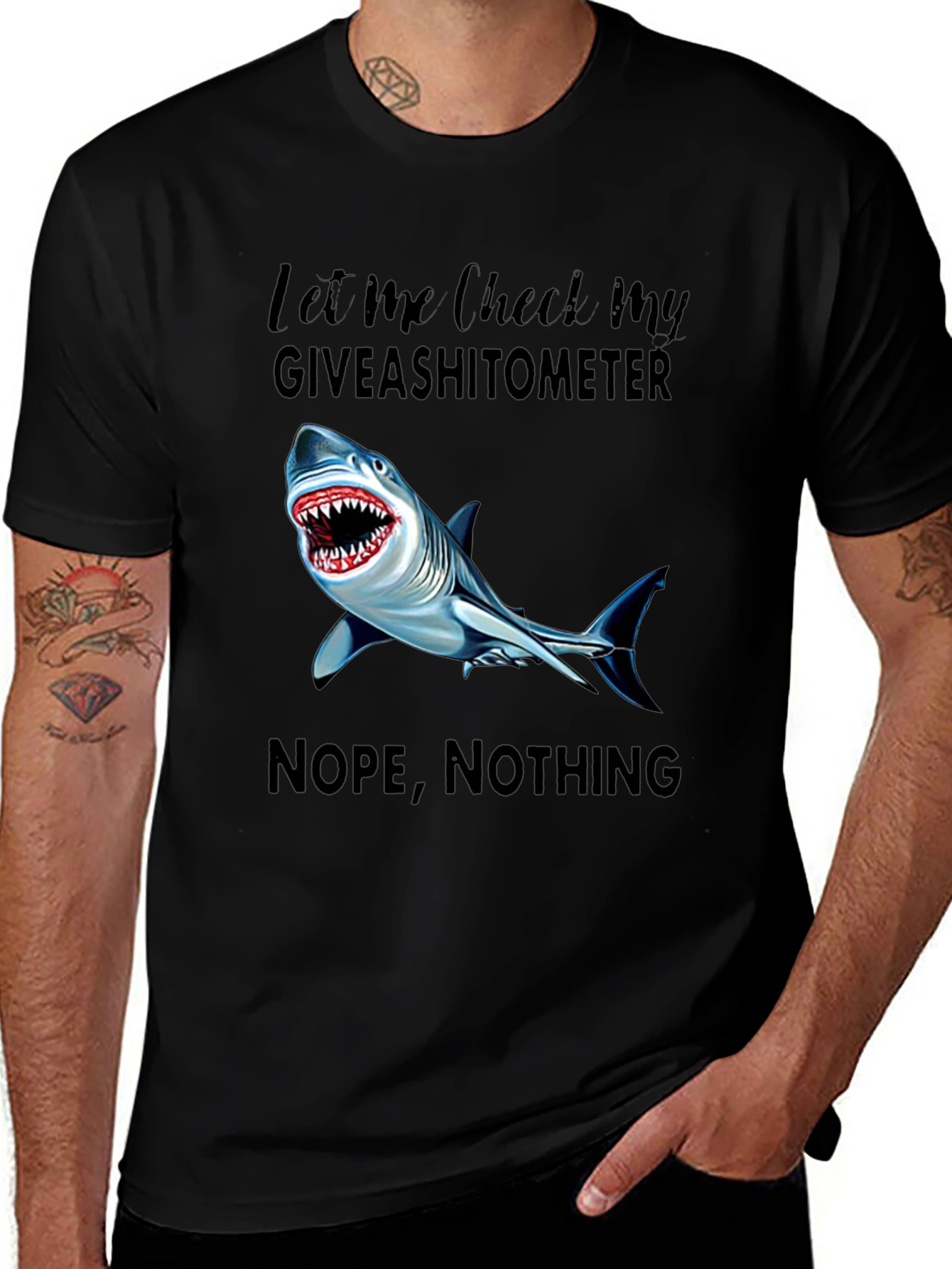 Shark Giveashitometer Graphic T-Shirt