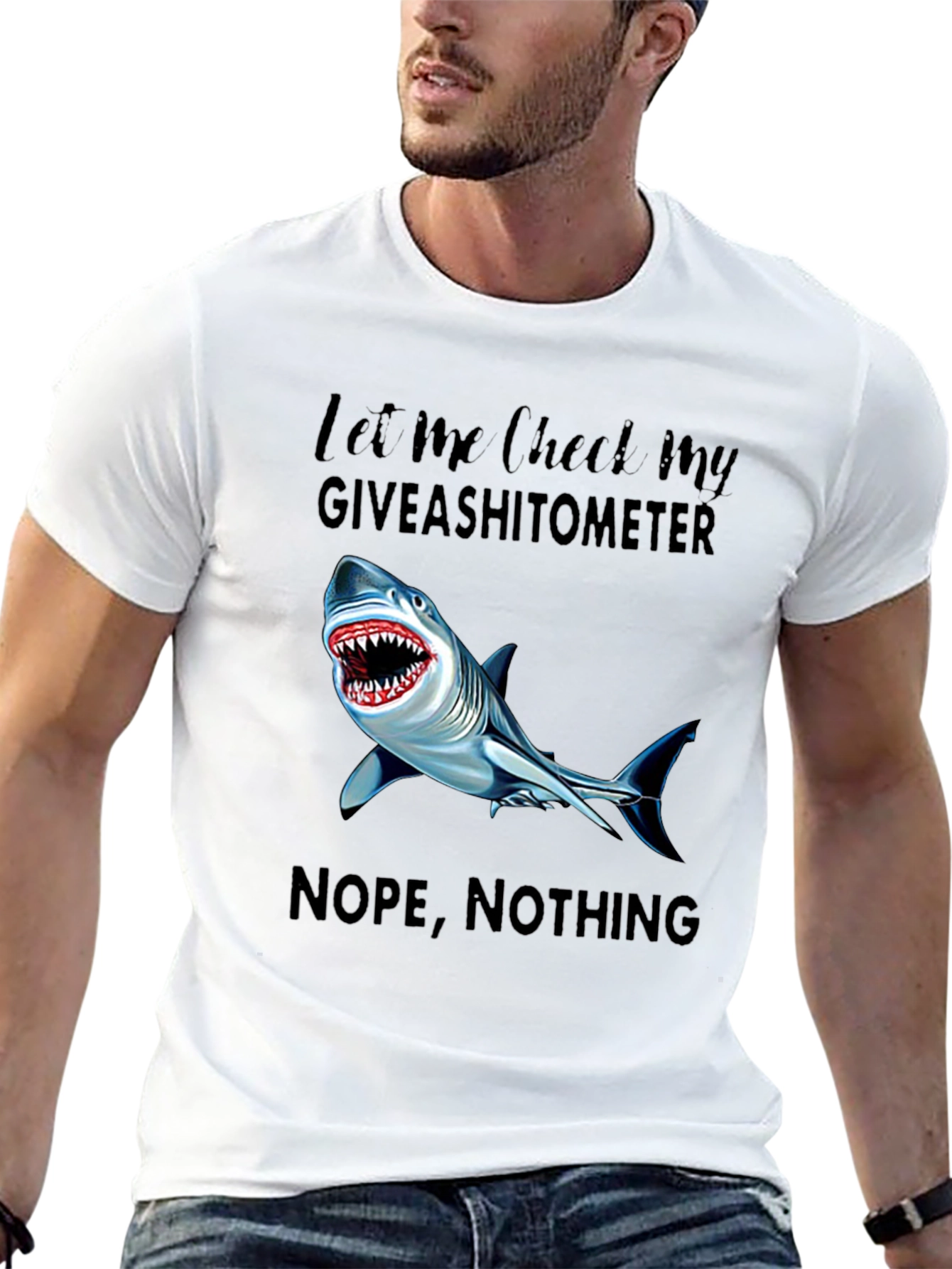 Shark Giveashitometer Graphic T-Shirt