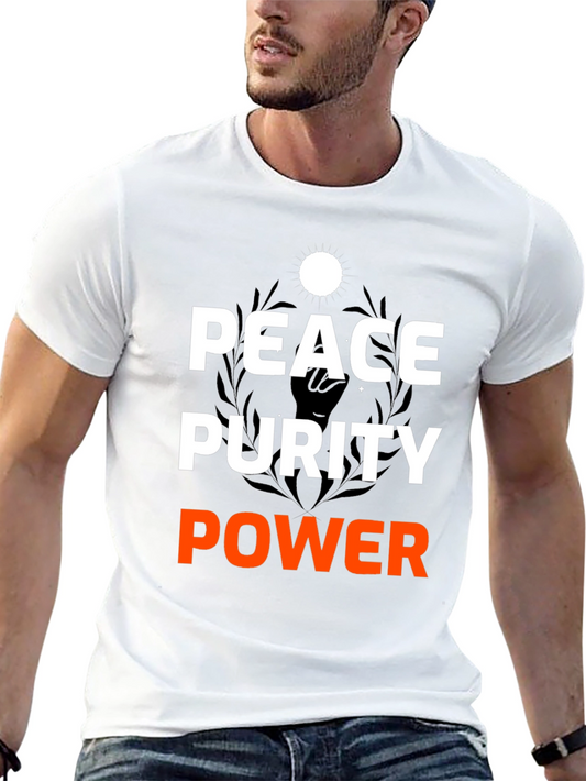 Peace Purity Power Graphic Tee - Black