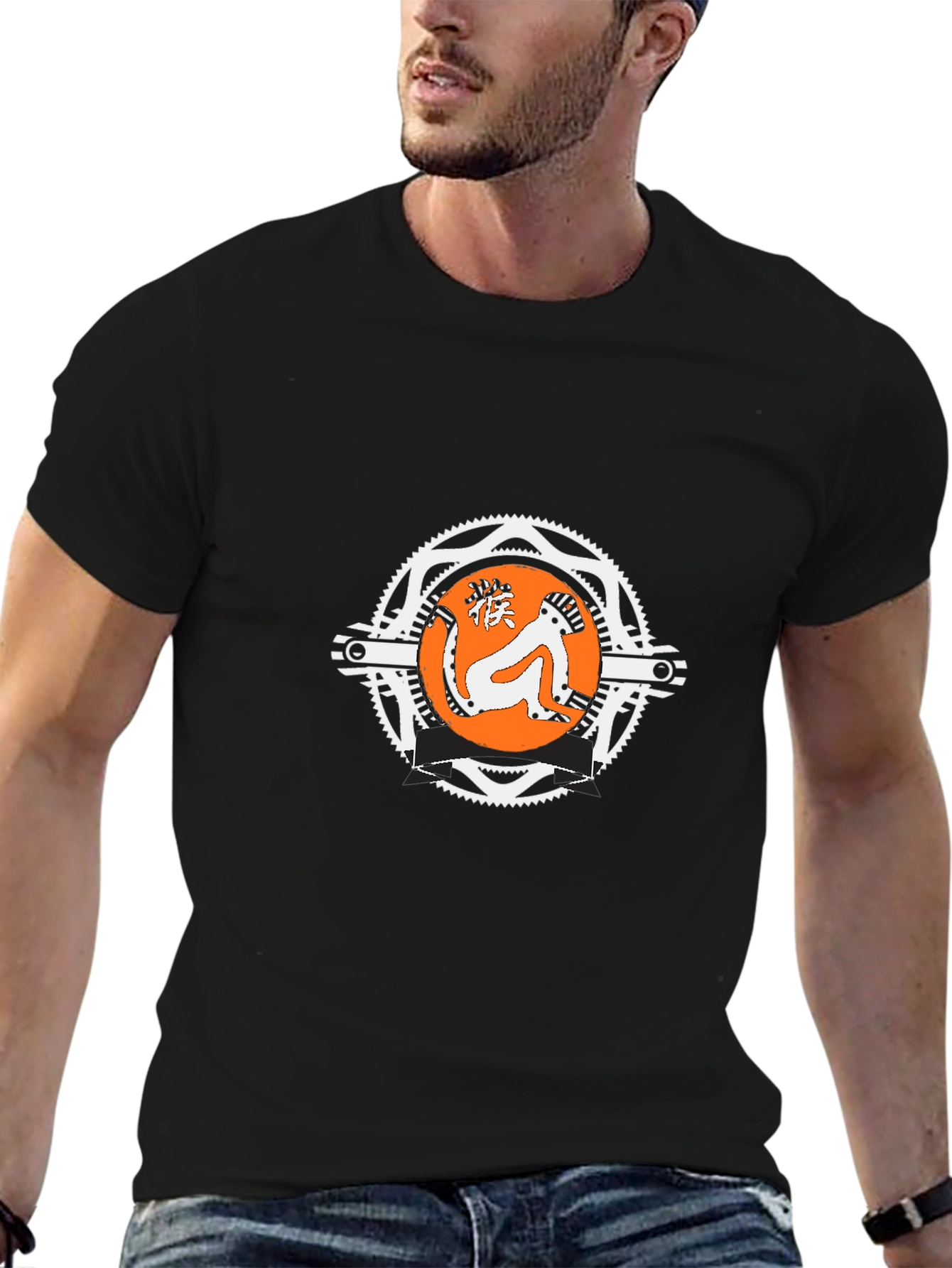 Black T-Shirt with Graphic Logo