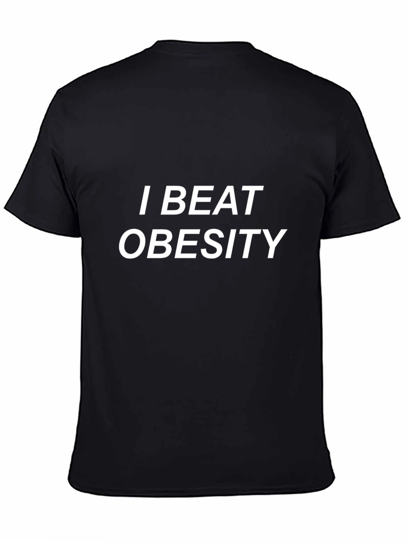I Beat Obesity Black T-Shirt