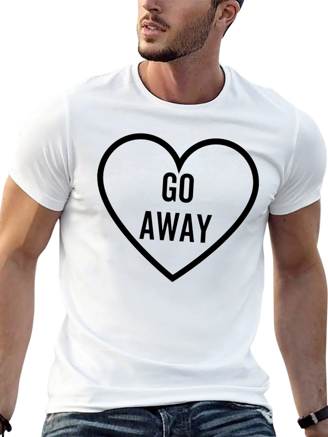 Go Away Heart Graphic Tee - Anti-Valentines Day Shirt