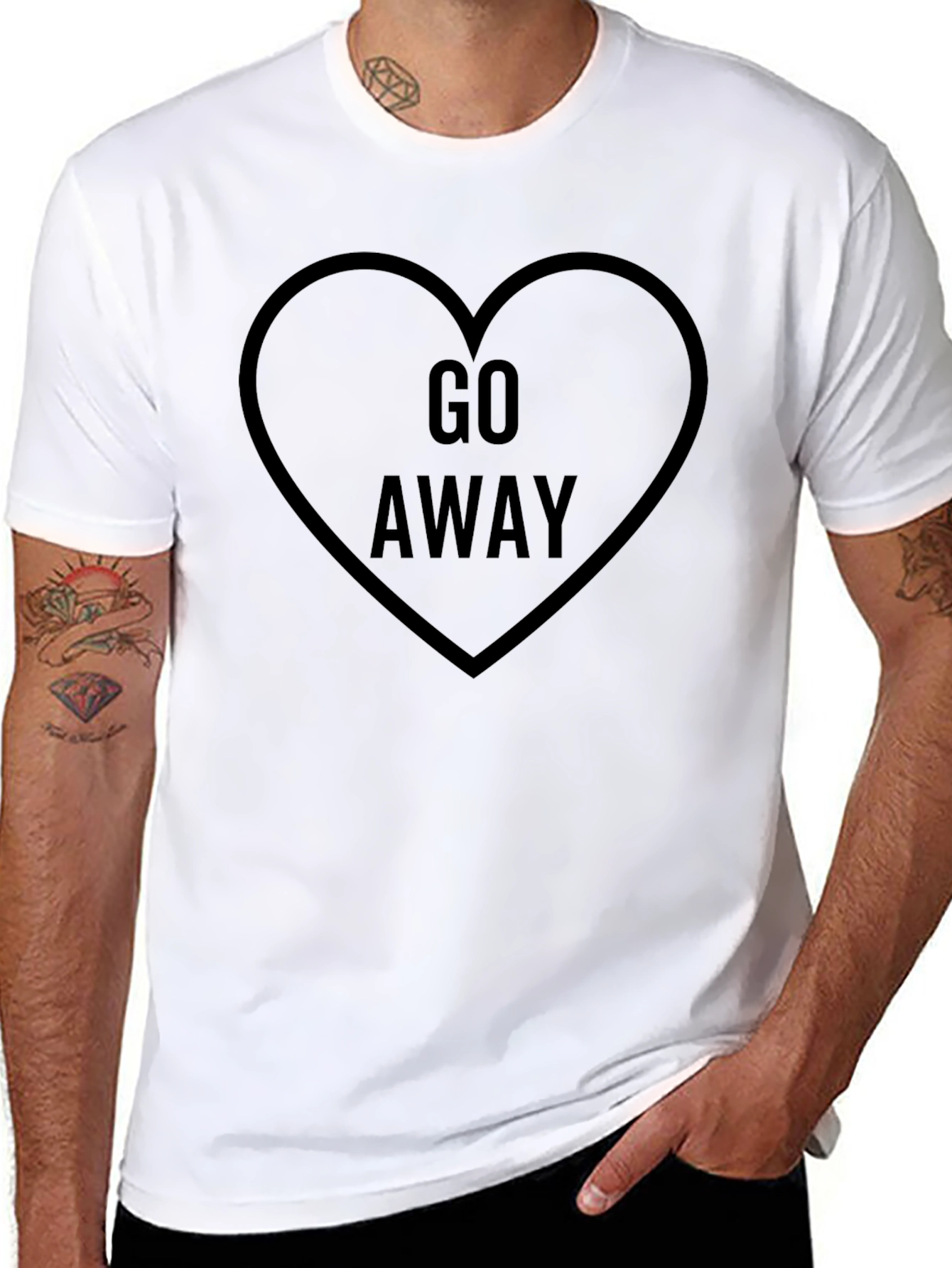 Go Away Heart Graphic Tee - Anti-Valentines Day Shirt