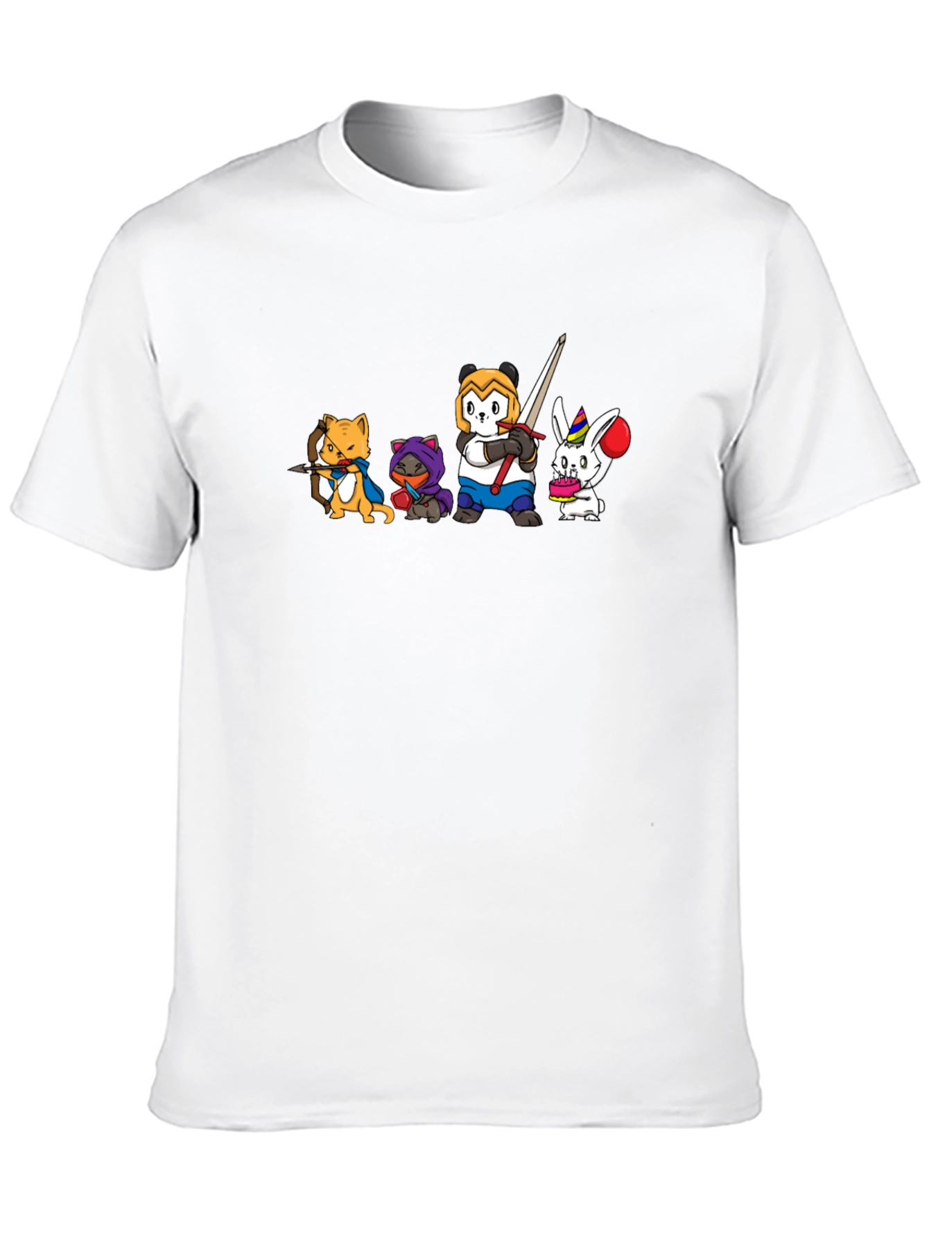 Animal Character Squad Black Graphic Tee