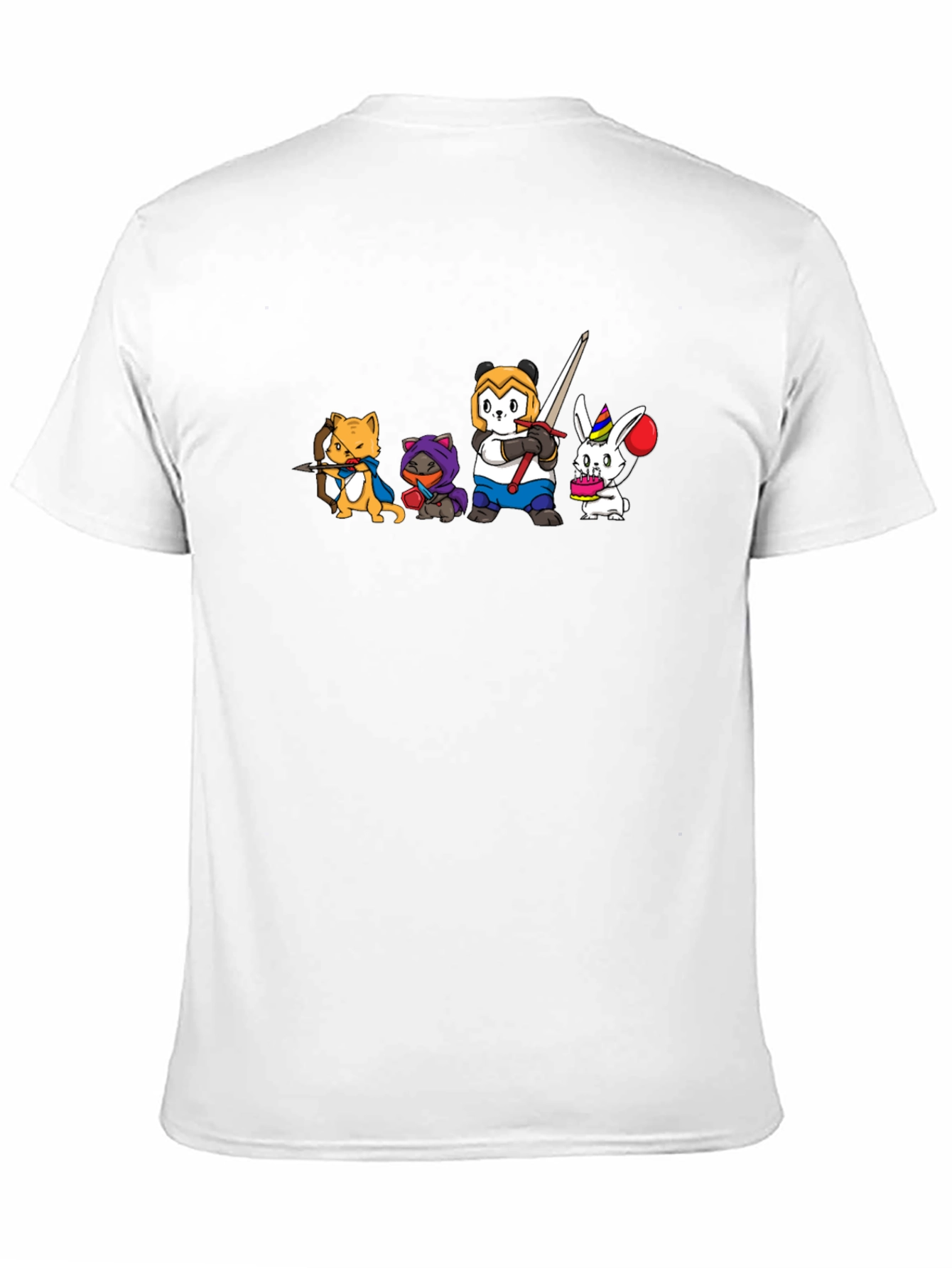 Animal Character Squad Black Graphic Tee