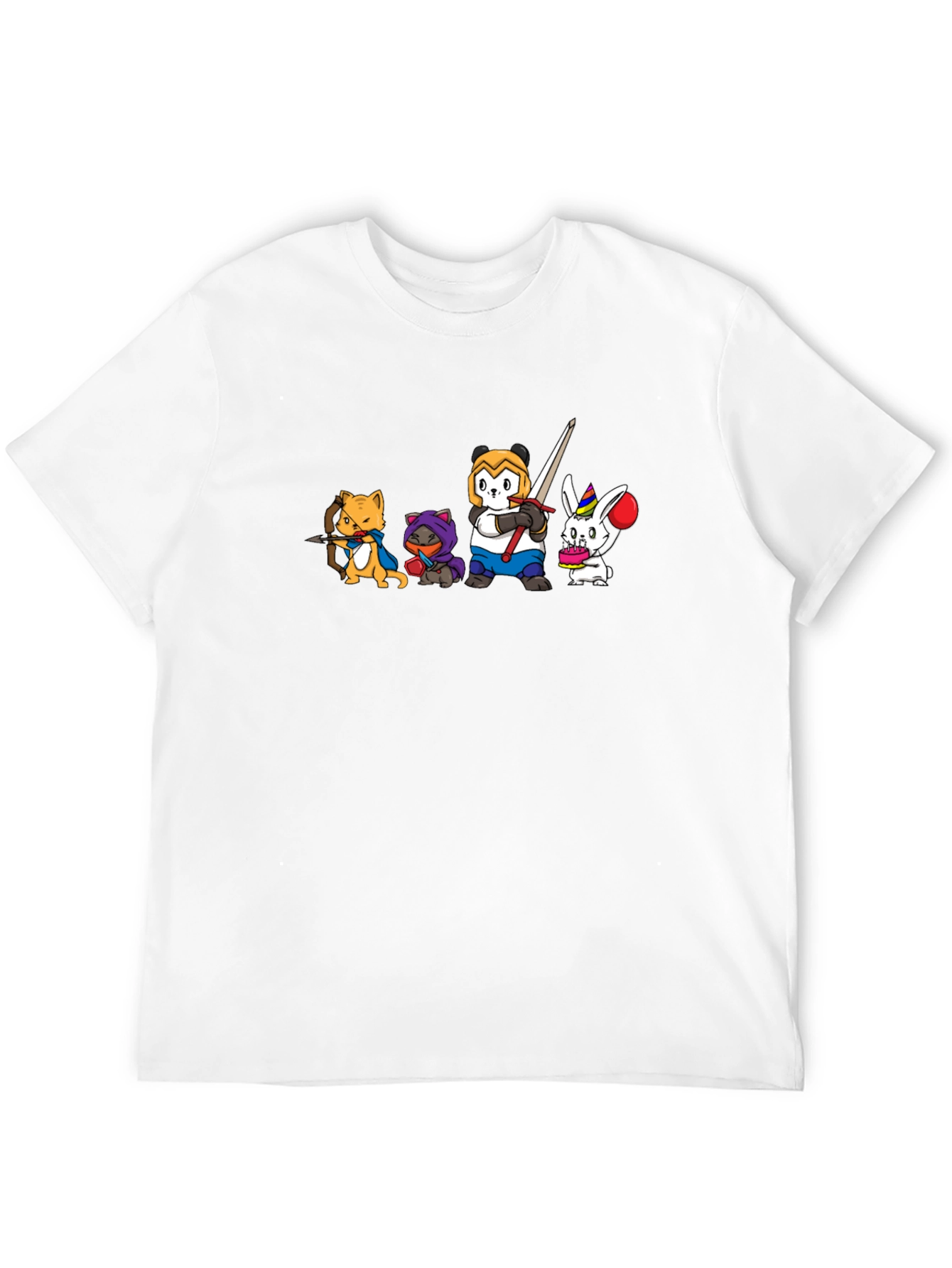 Animal Character Squad Black Graphic Tee