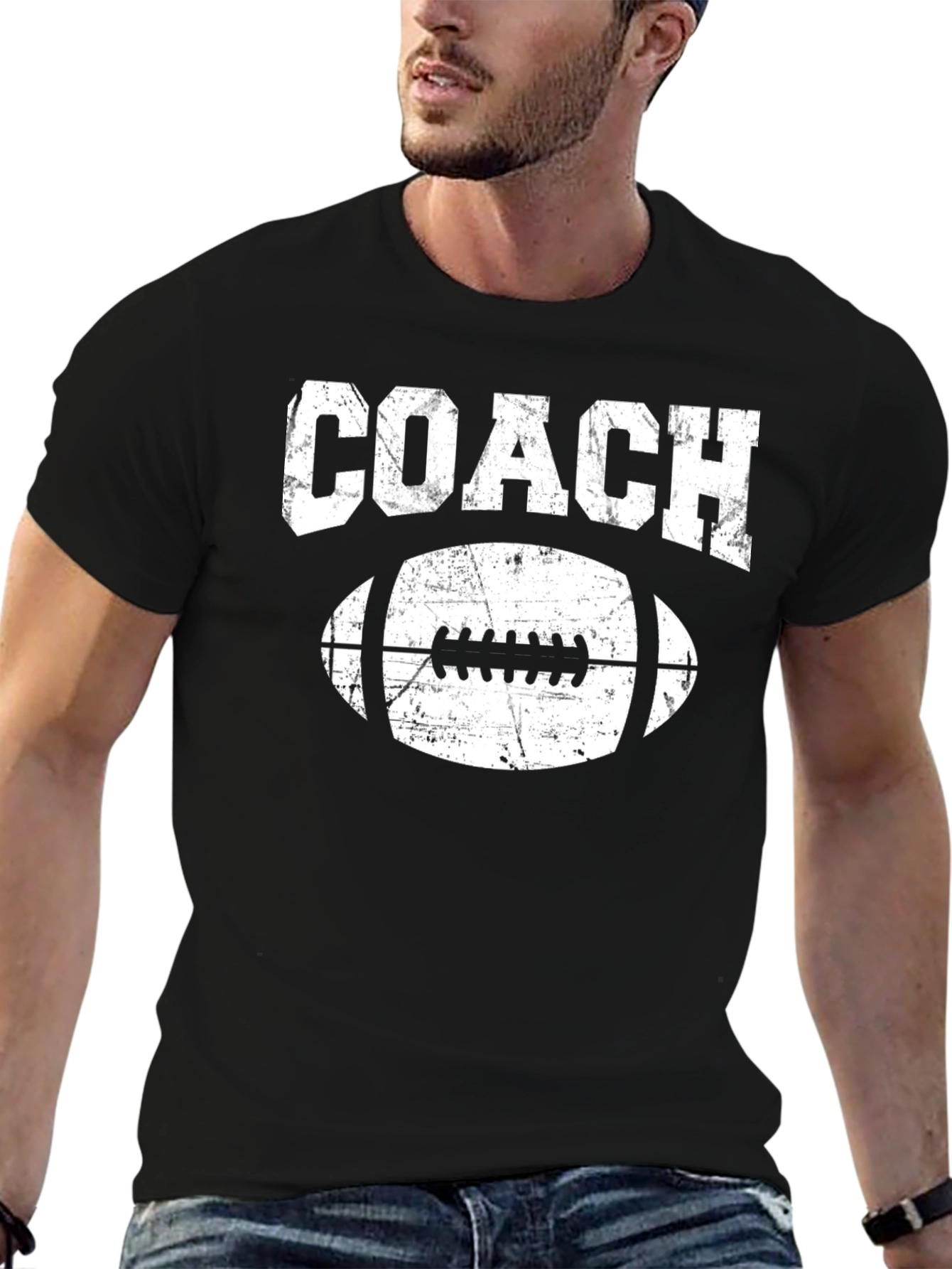 Football Coach T-Shirt - Distressed Graphic Tee