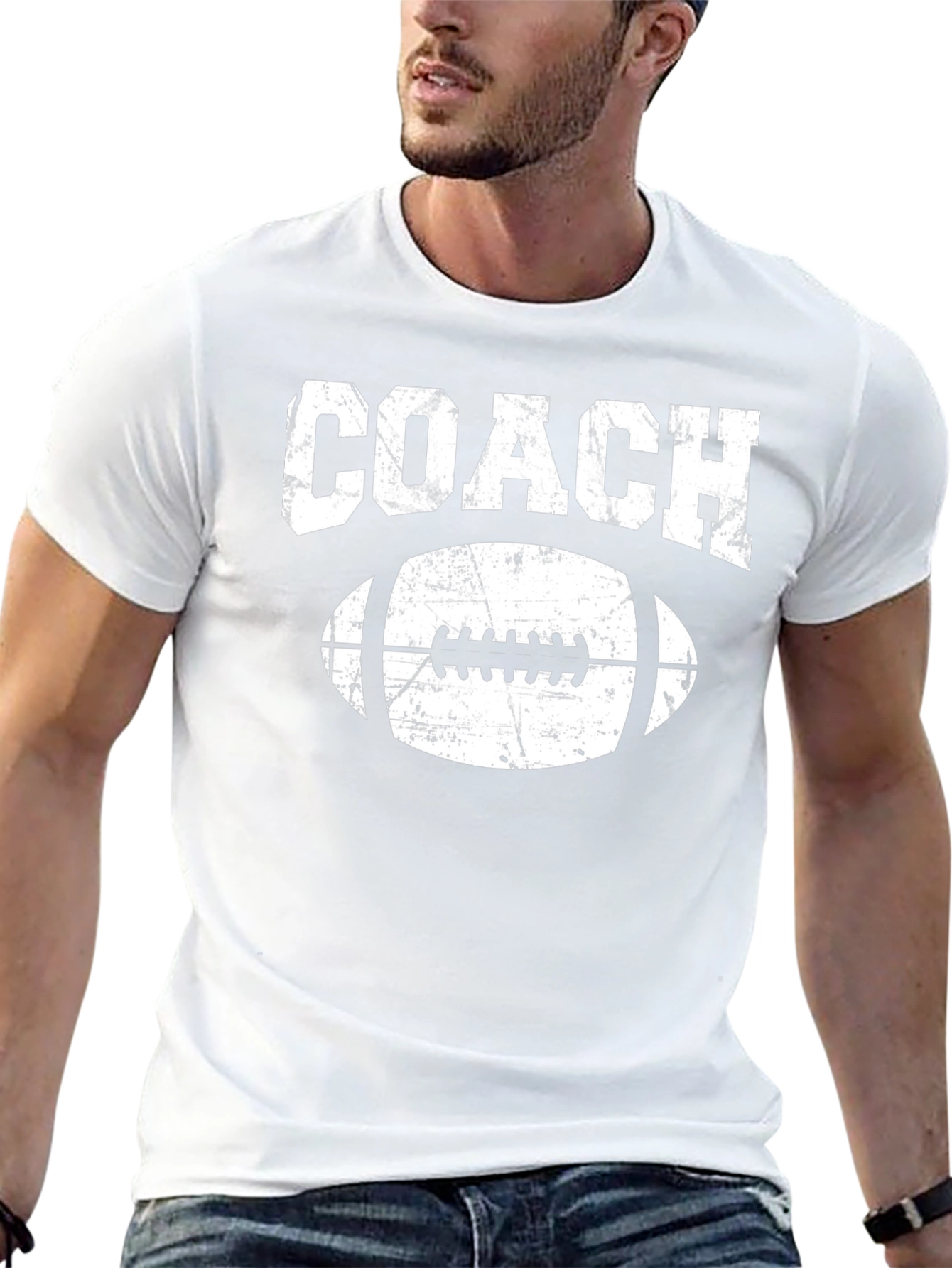 Football Coach T-Shirt - Distressed Graphic Tee