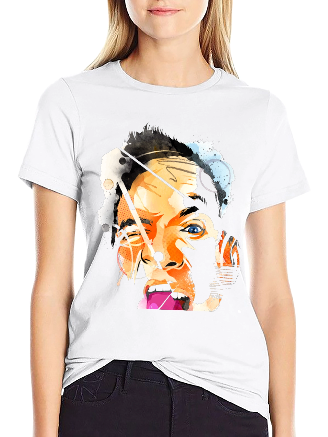 Abstract Portrait Black T-Shirt