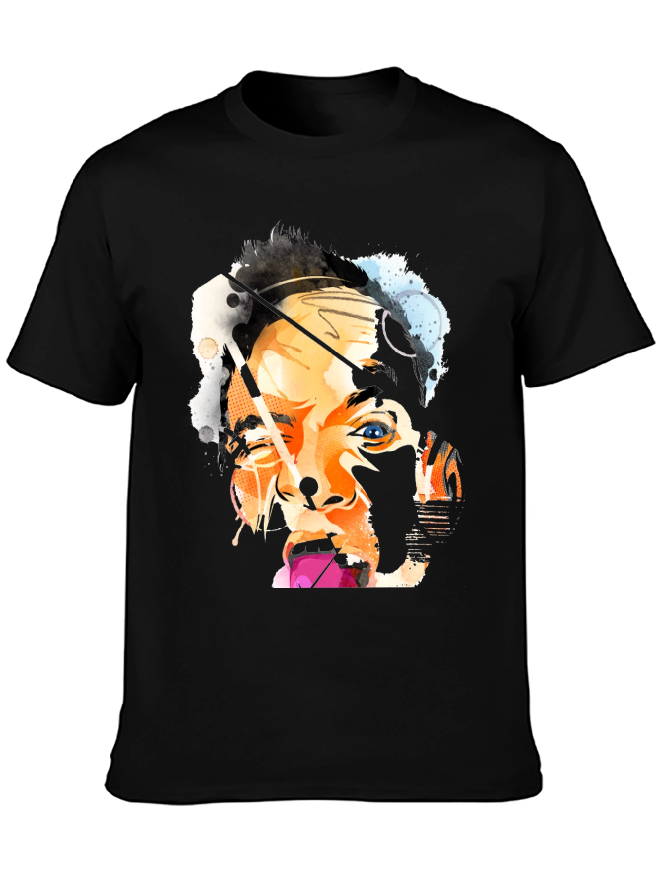 Abstract Portrait Black T-Shirt