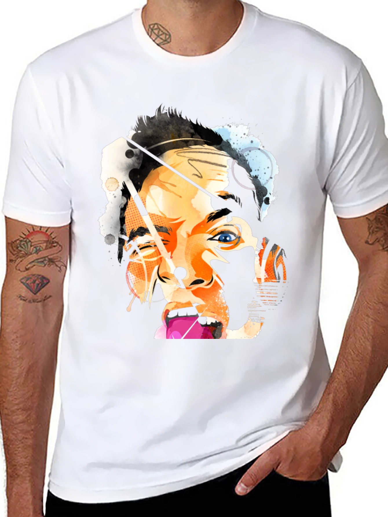 Abstract Portrait Black T-Shirt