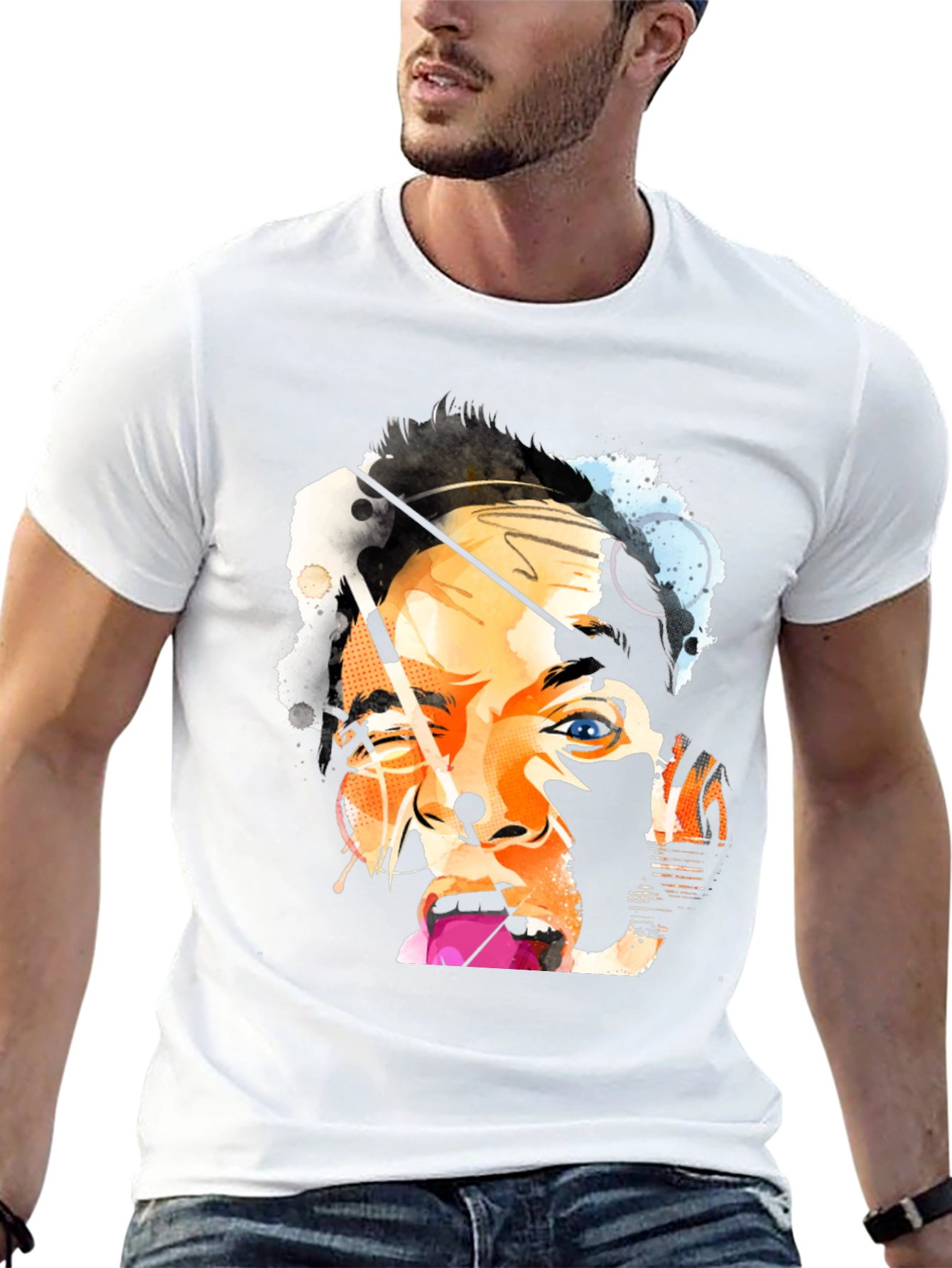 Abstract Portrait Black T-Shirt