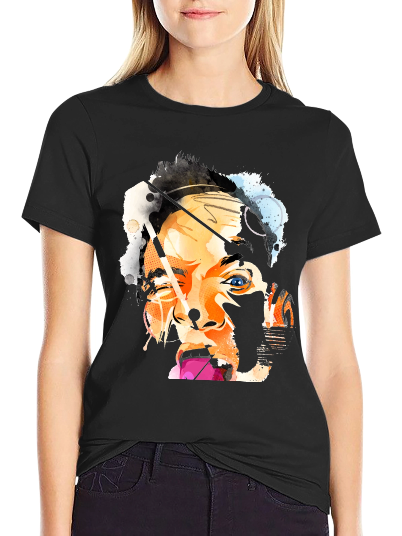 Abstract Portrait Black T-Shirt