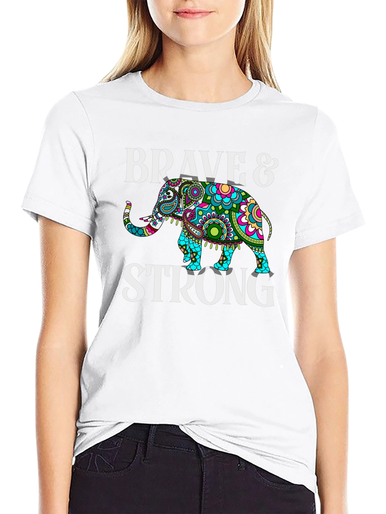 Brave & Strong Elephant Graphic Tee