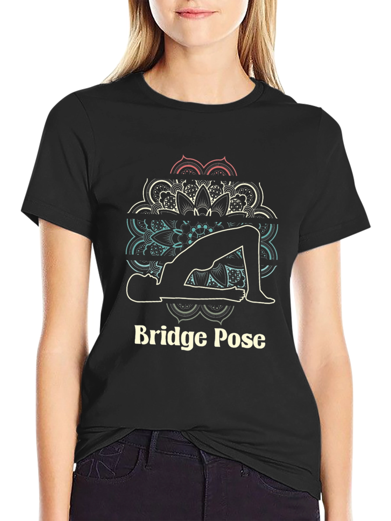 Yoga Bridge Pose Graphic T-Shirt