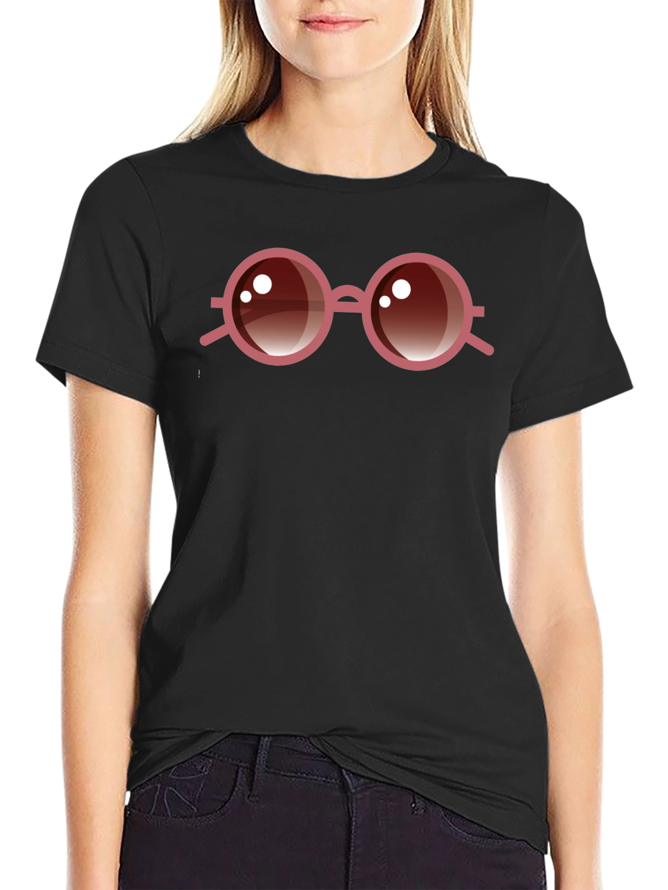Round Glasses Graphic Tee - Cool & Stylish!