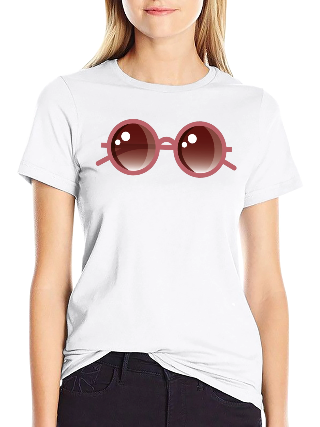 Round Glasses Graphic Tee - Cool & Stylish!