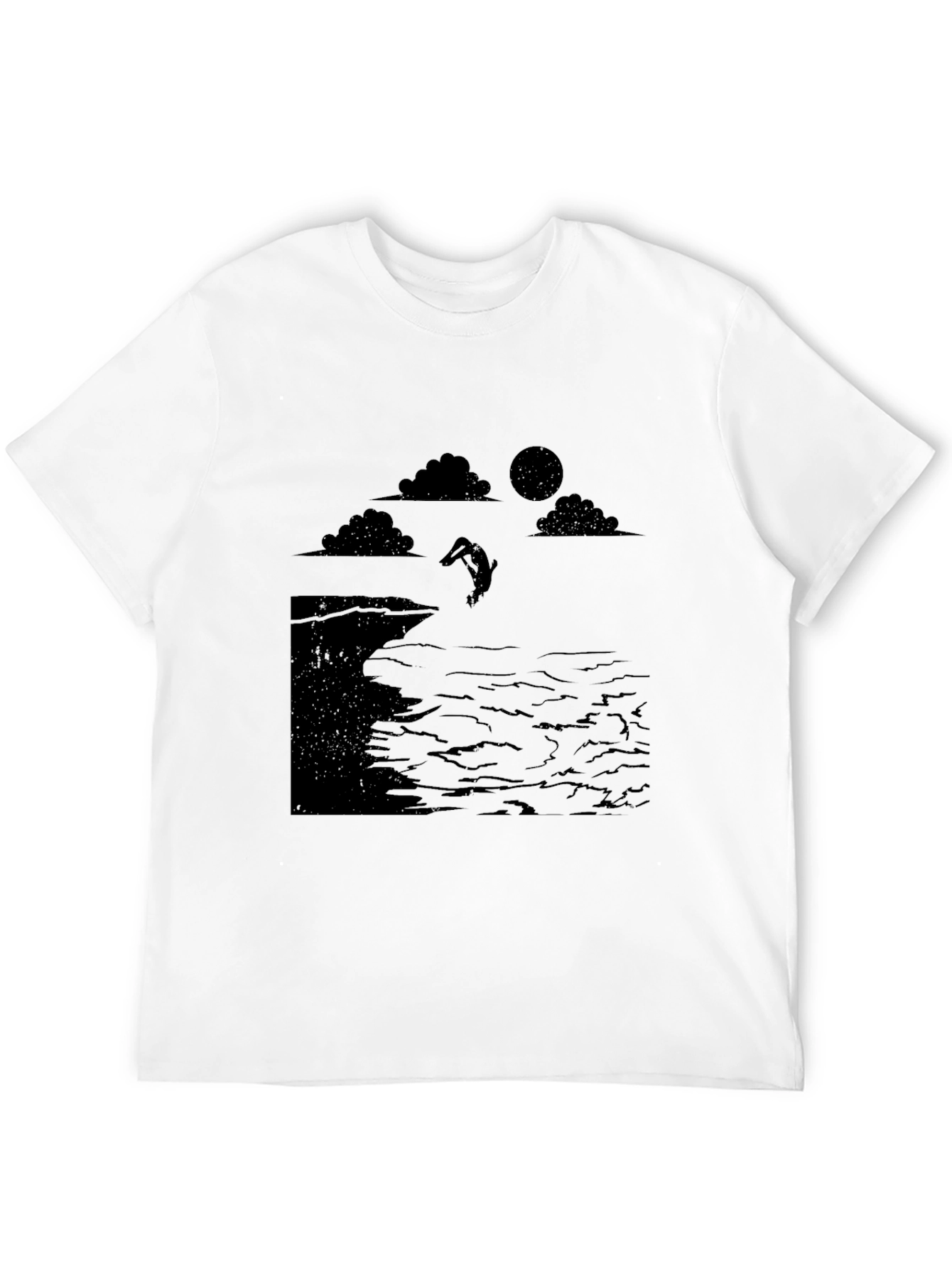 Black Cliff Diver Graphic Tee - Unique Design