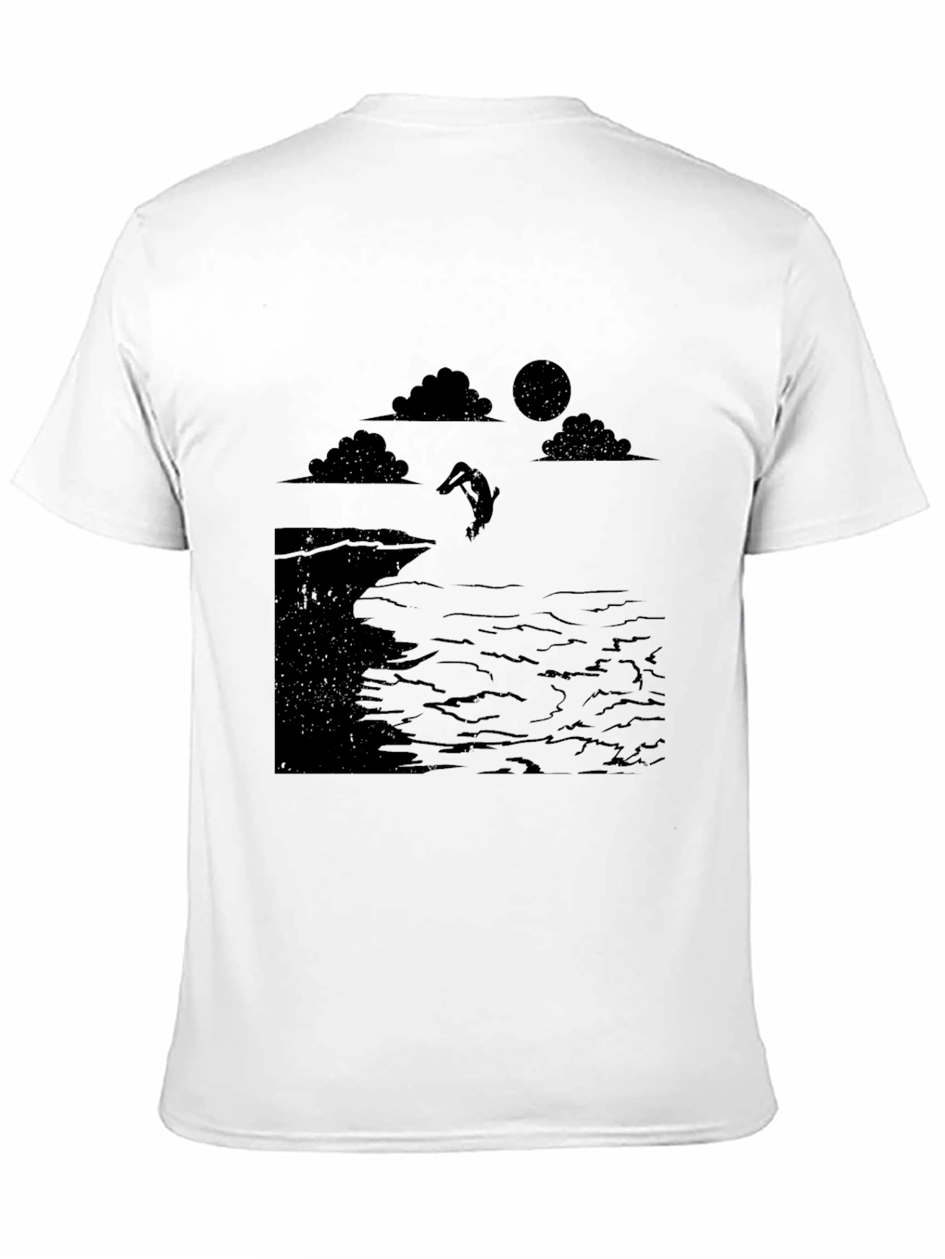 Black Cliff Diver Graphic Tee - Unique Design