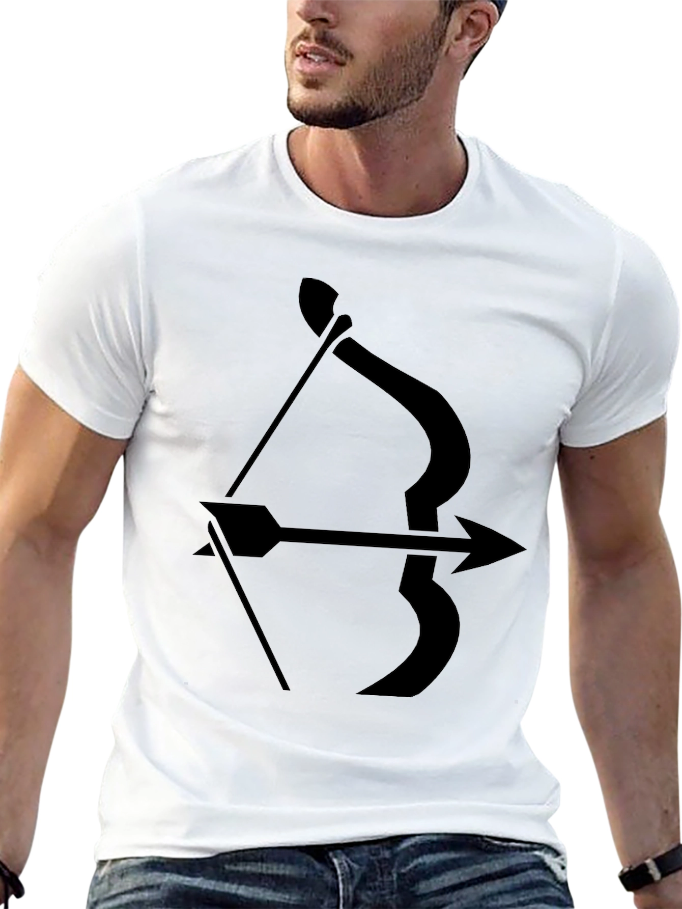 Archery Bow & Arrow Graphic Tee - Black