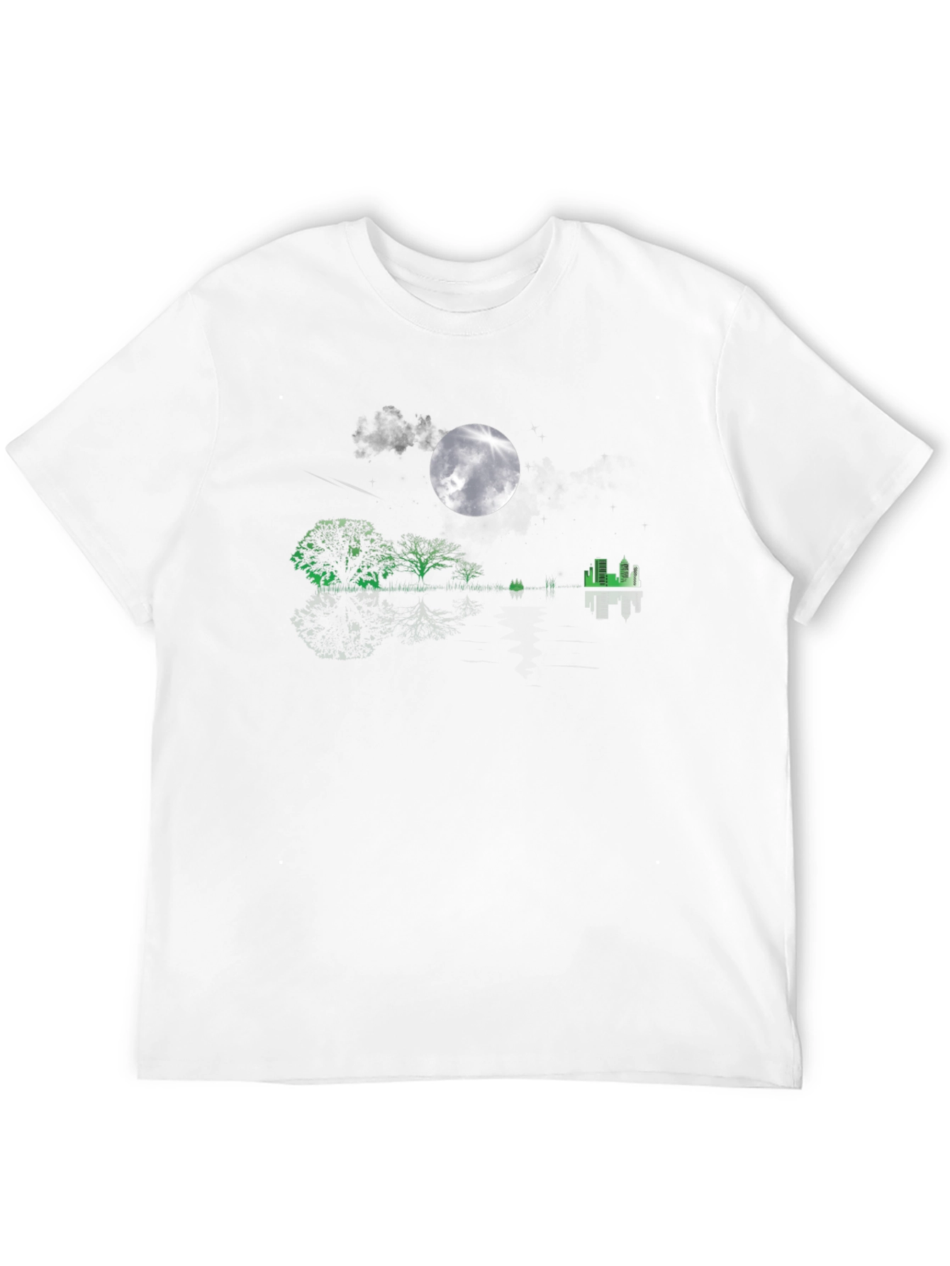 Nightscape Graphic Tee - Moonlit Cityscape