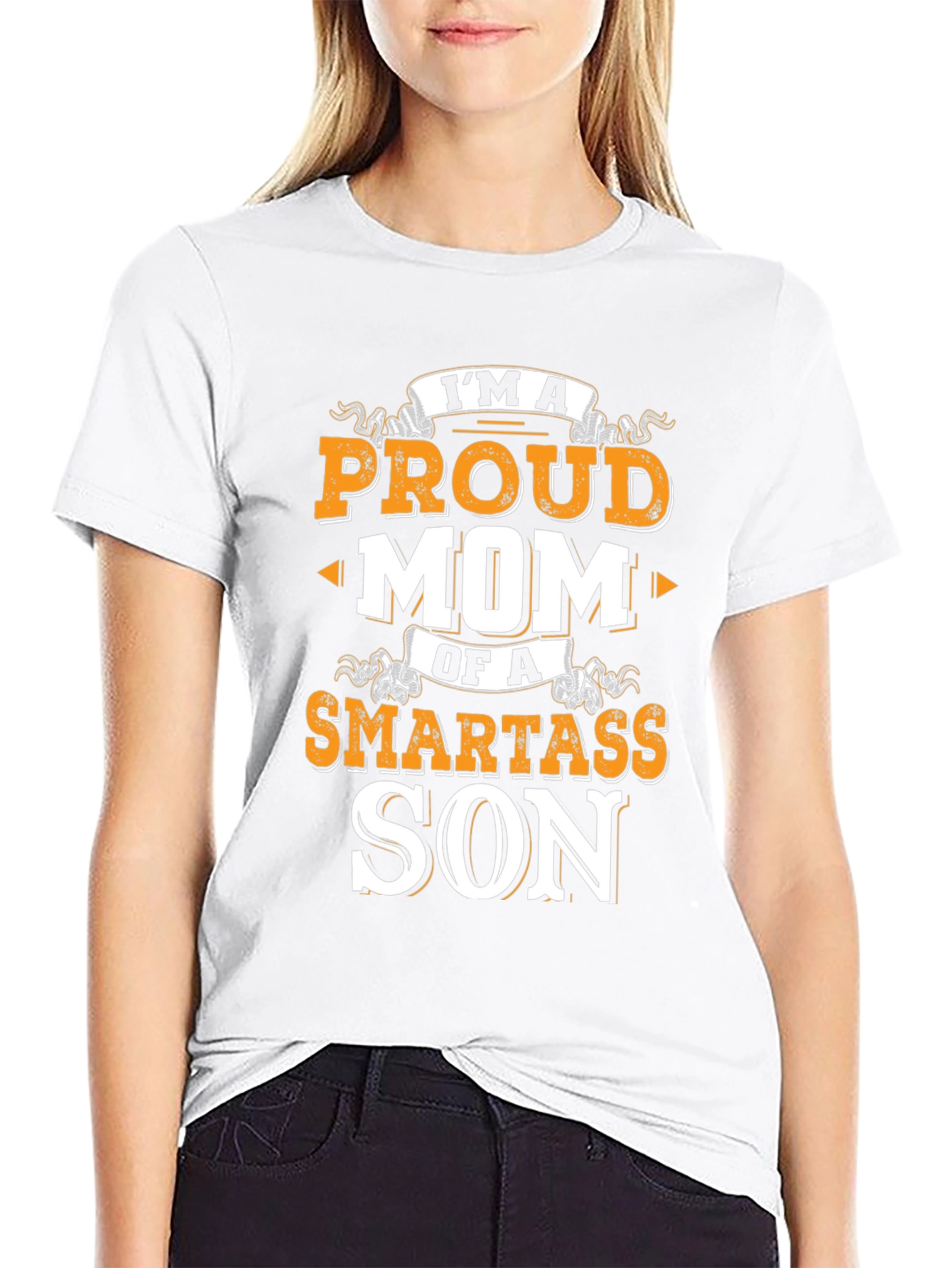 Proud Mom Smartass Son Black T-Shirt