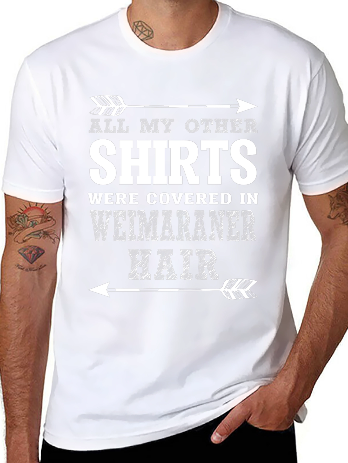 Weimaraner Hair Arrow T-Shirt - Dog Lover Gift