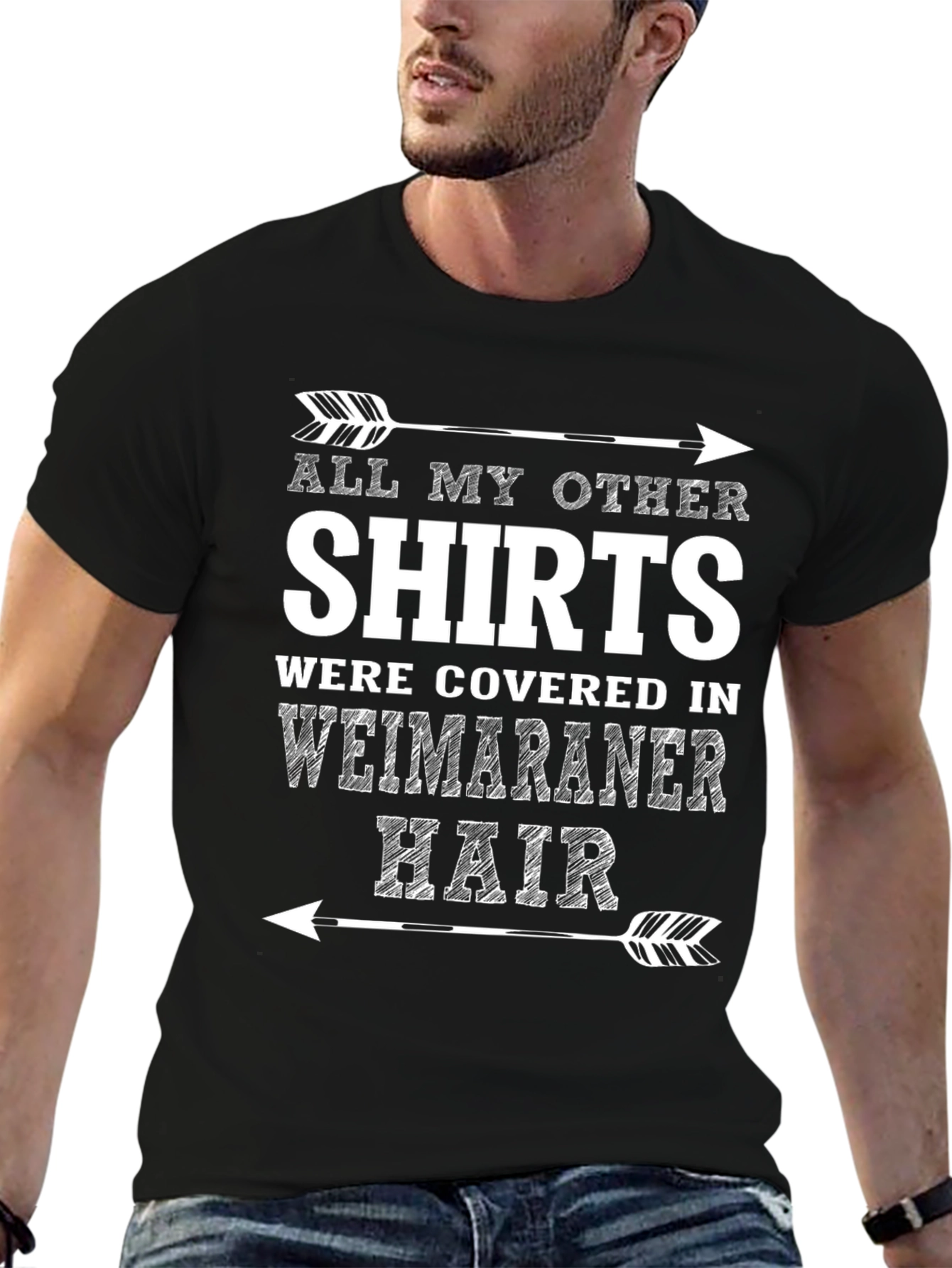 Weimaraner Hair Arrow T-Shirt - Dog Lover Gift