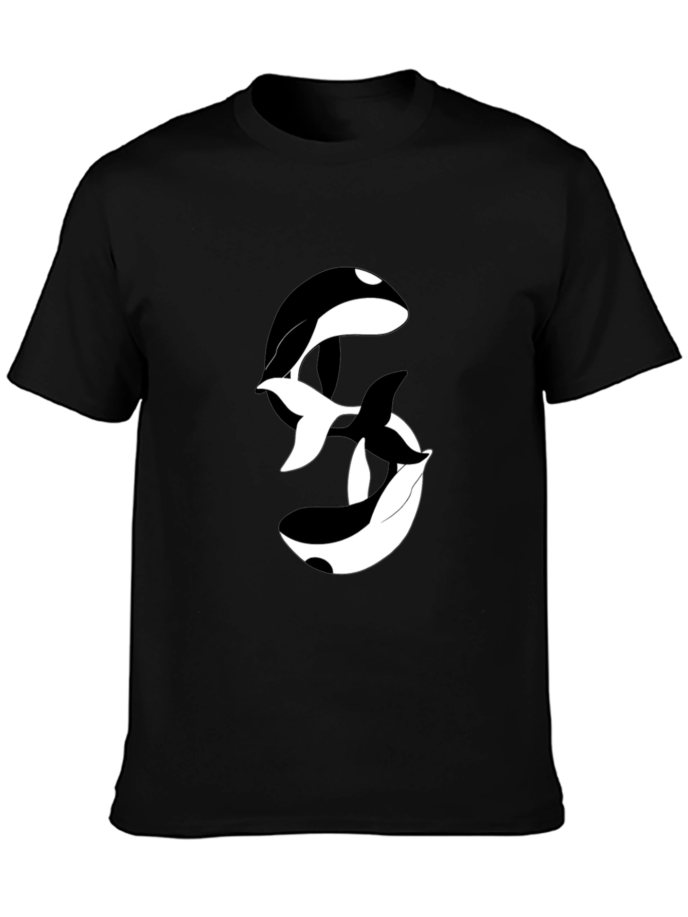 Orca Yin Yang Black Graphic Tee
