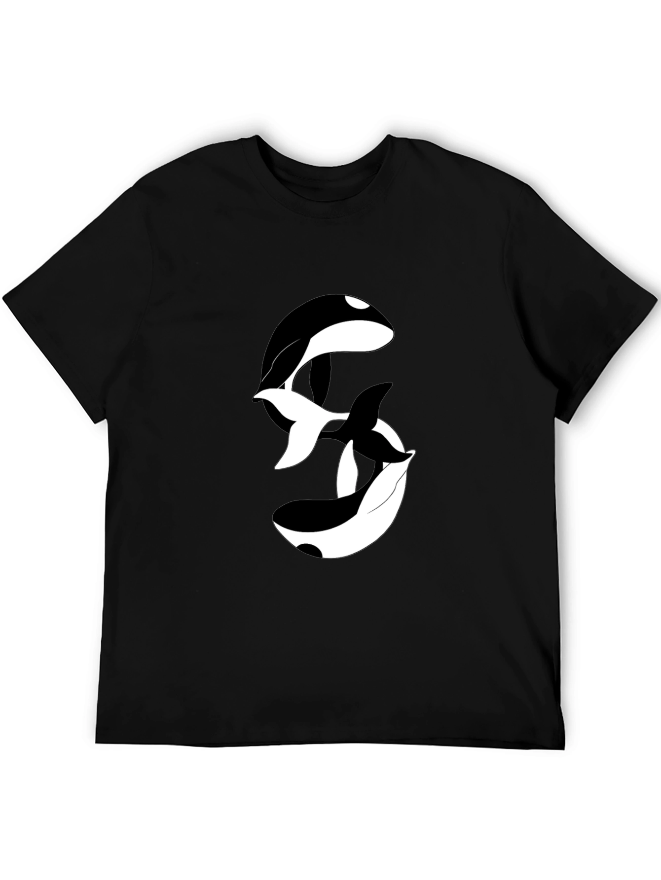Orca Yin Yang Black Graphic Tee