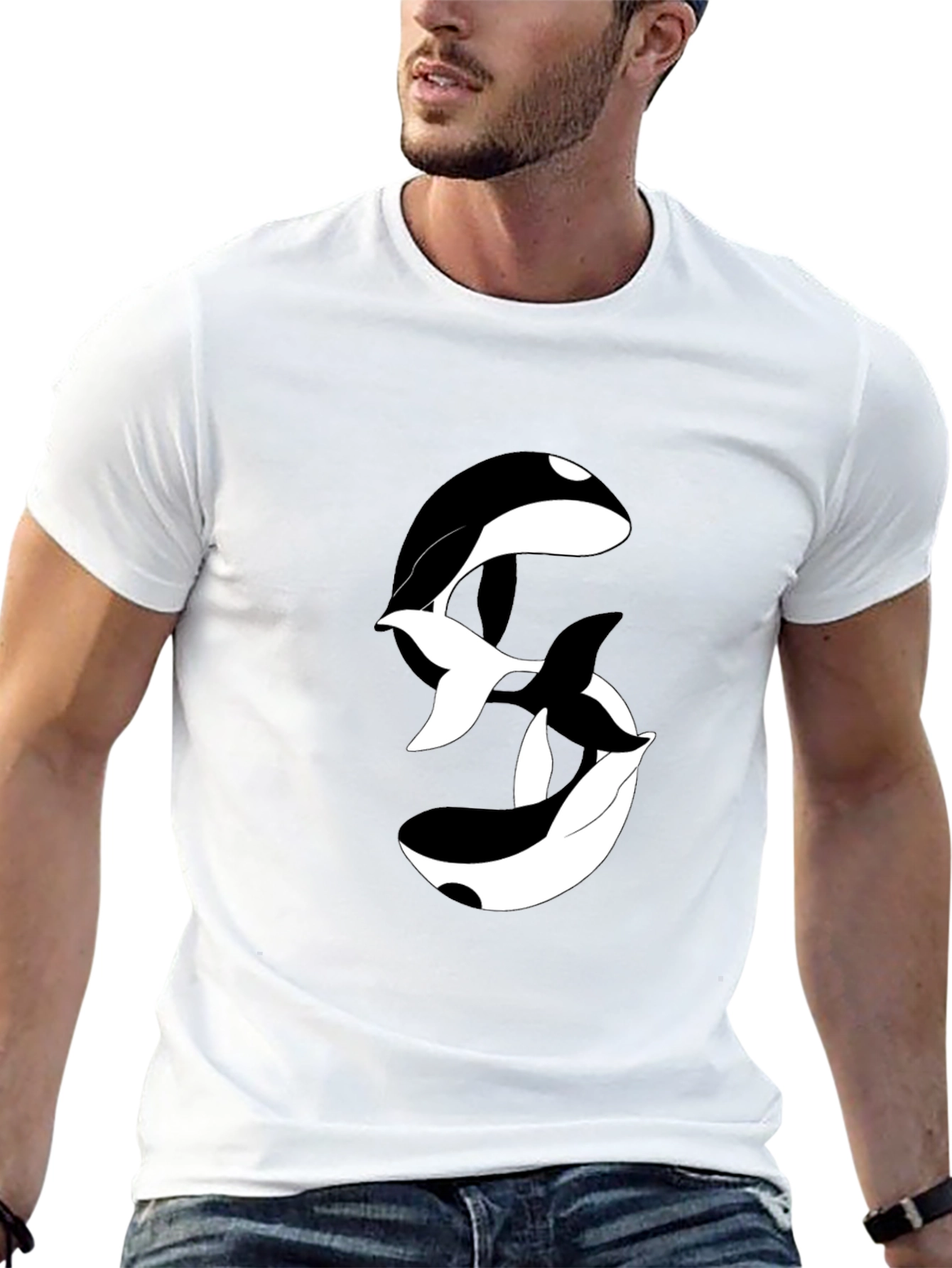 Orca Yin Yang Black Graphic Tee