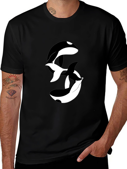 Orca Yin Yang Black Graphic Tee
